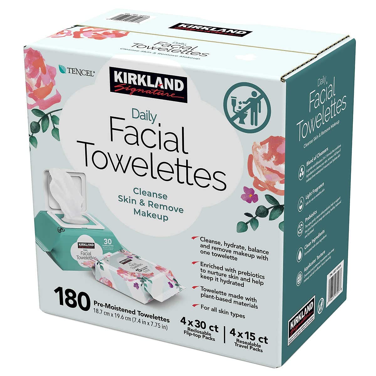 Kirkland Signature Daily Facial Towelettes, 180 Count - Image 4