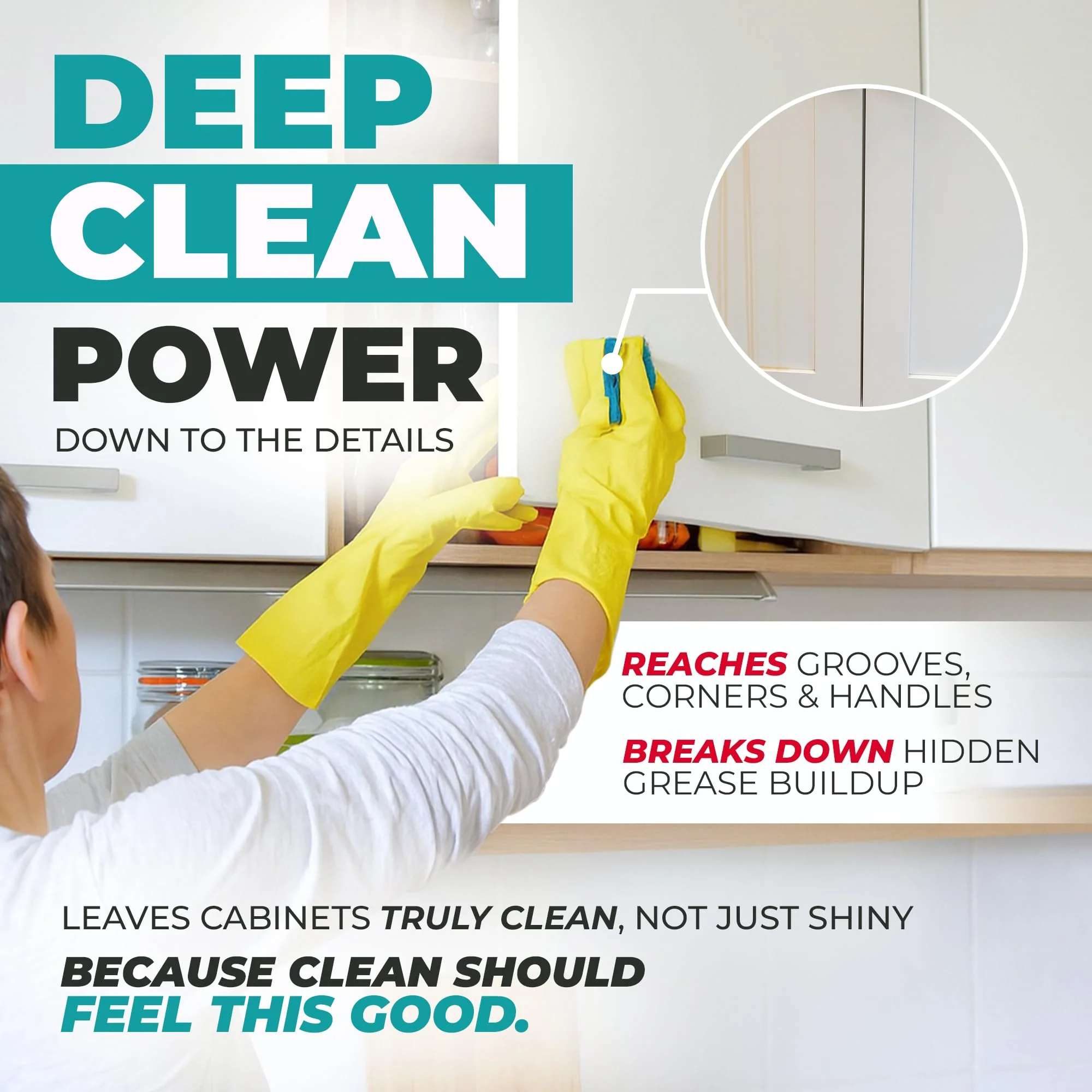 Kitchen Cabinet Cleaner – Gentle, Residue-Free and Effective Everyday Degreaser & Grime Remover for Wood, Painted and Finished Furniture - Complete with Cleaning Brush & Cabinet Cleaner Spray 32oz - Image 3