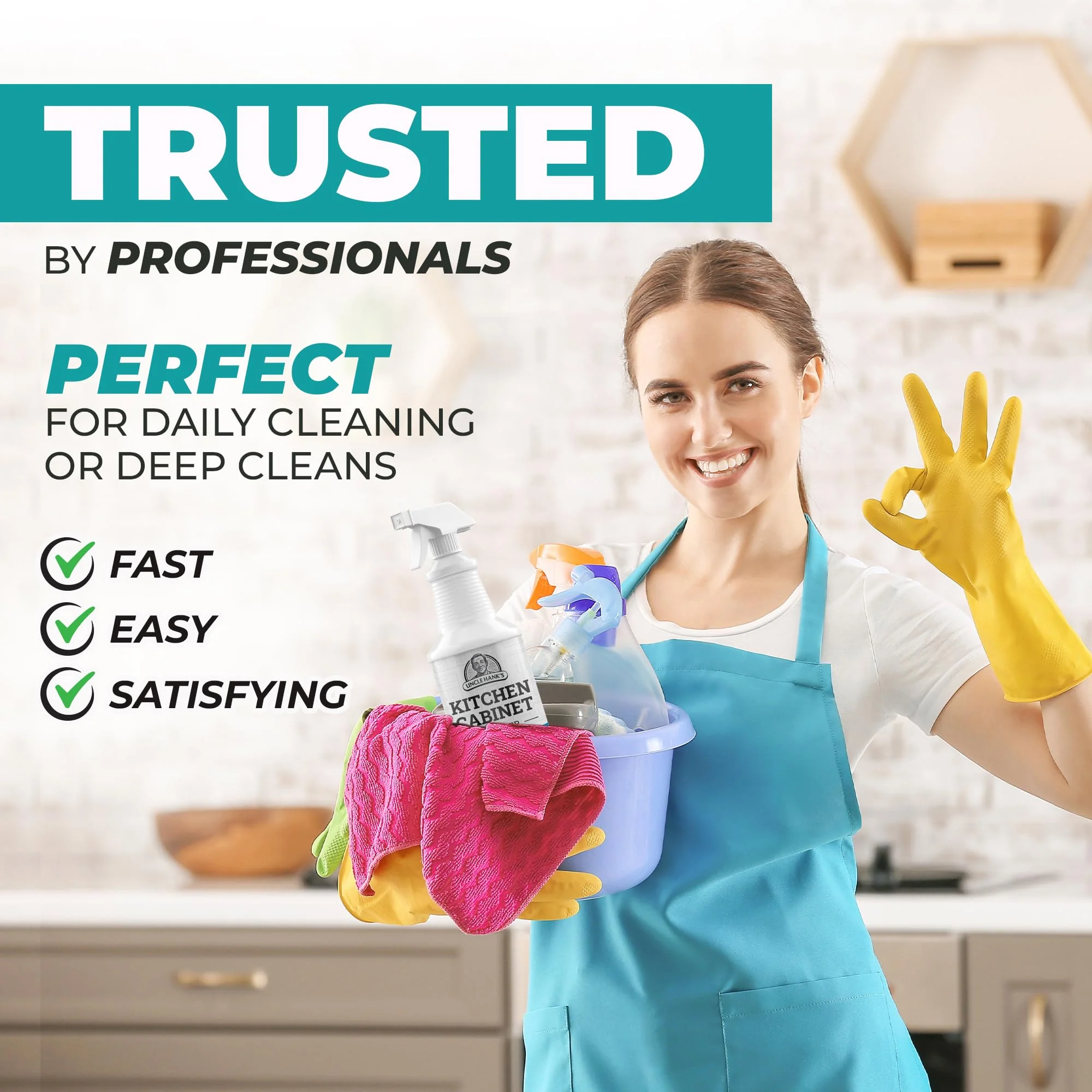 Kitchen Cabinet Cleaner – Gentle, Residue-Free and Effective Everyday Degreaser & Grime Remover for Wood, Painted and Finished Furniture - Complete with Cleaning Brush & Cabinet Cleaner Spray 32oz - Image 4