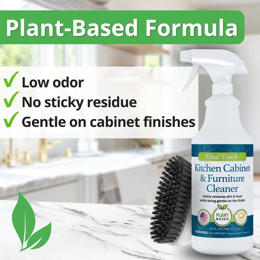 Kitchen Cabinet Cleaner - Plant Based Cleaner Solution, Safe on Paint and Wood, Safe for Daily Use, No Residue, Eco-Friendly, Approved by Cabinet Finish Specialists - 32oz by Final Touch - Image 8