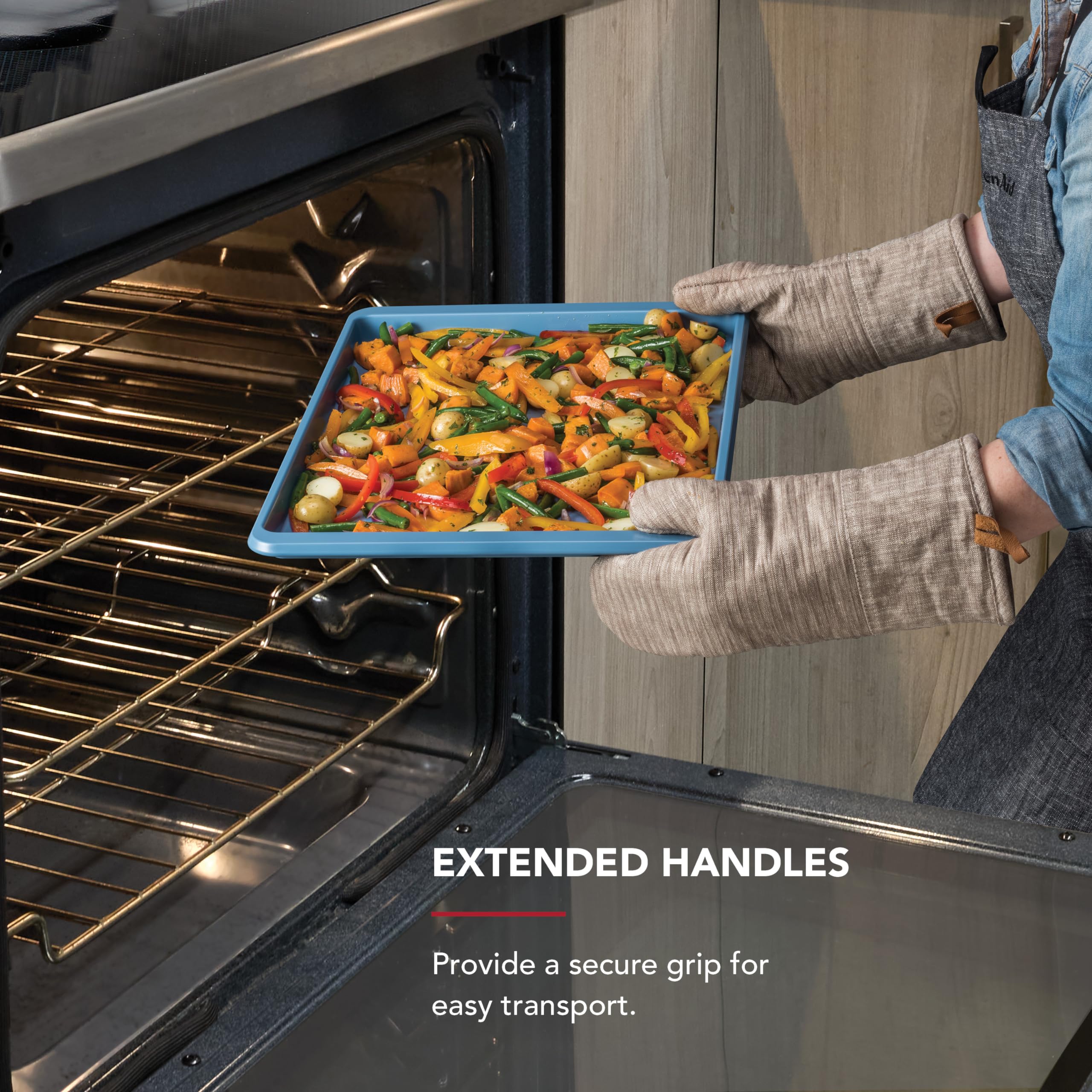 KitchenAid 13x18in Nonstick Aluminized Steel Baking Sheet, Blue Velvet - Image 4