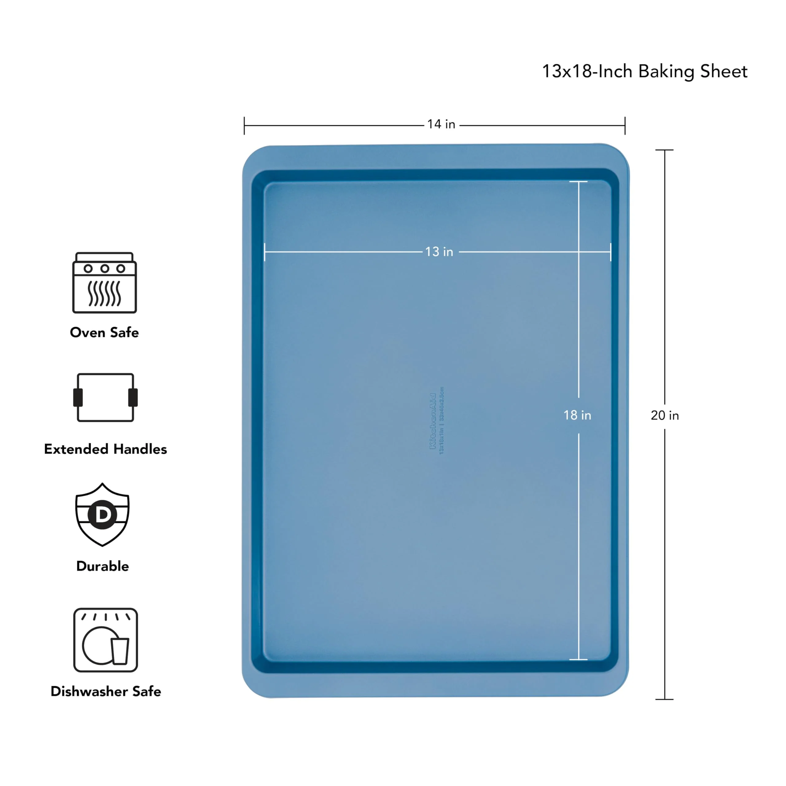 KitchenAid 13x18in Nonstick Aluminized Steel Baking Sheet, Blue Velvet - Image 7