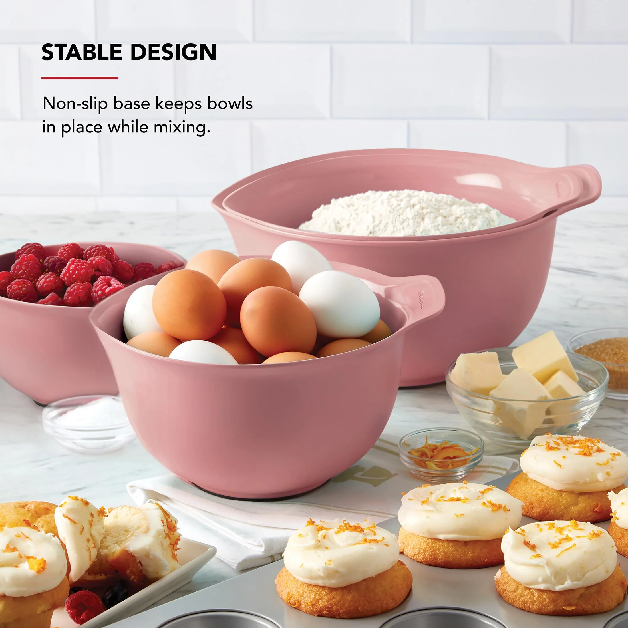 KitchenAid Universal Nesting Plastic Mixing Bowls, Set of 4, 1.5 quart, 2.5 quart, 3.5 quart, 4.5 quart - Image 2