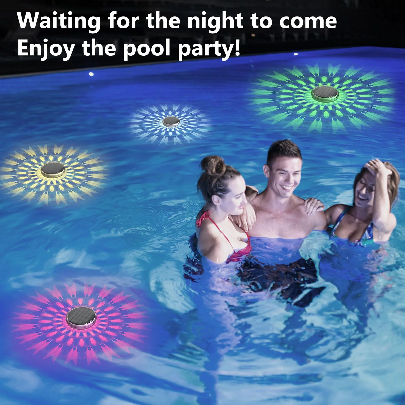 Kitloo Solar Rechargeable Floating Pool Lights(4 Pack), Pool Lights That Float with Remote Control, 9 Lighting, Timing Mode, IPX7 Waterproof for Inground Pool, Bathroom, Bathtub, Pool Party - Image 4