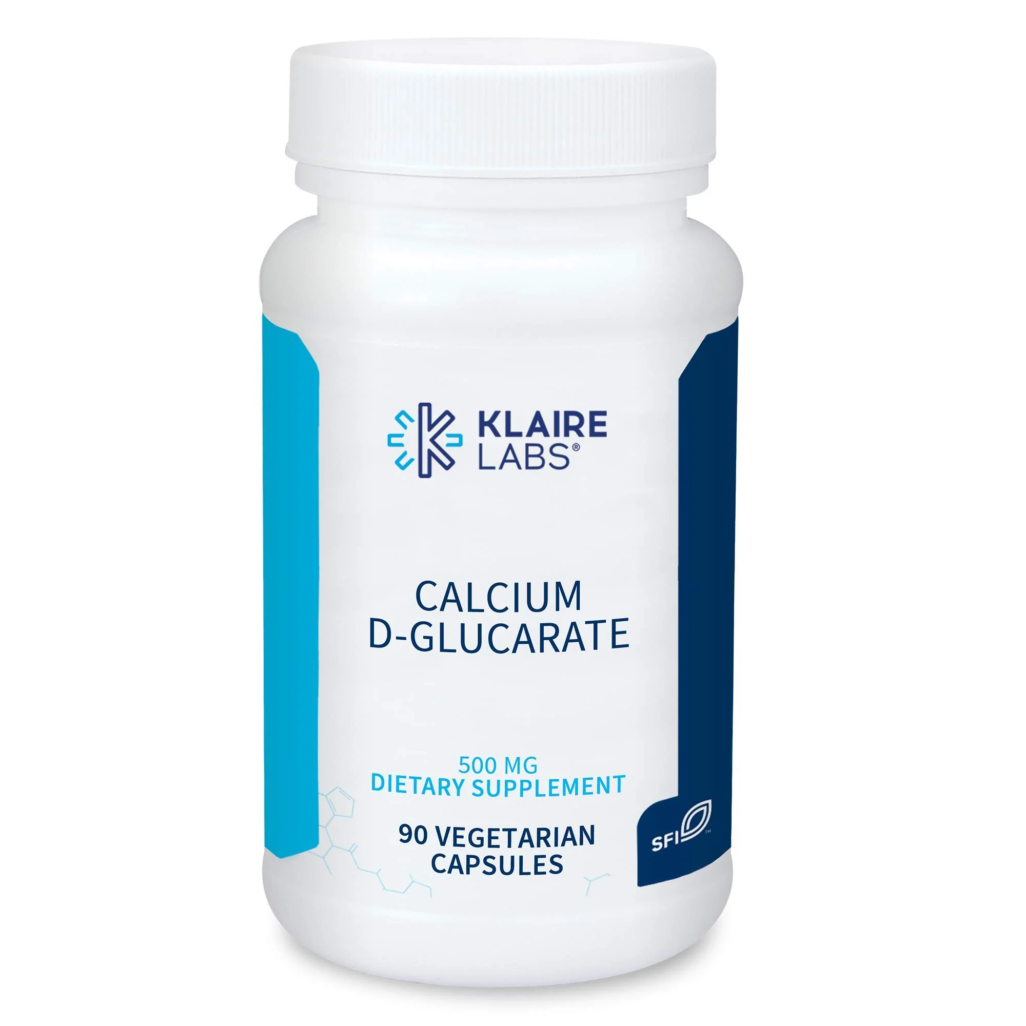 Klaire Labs SFI Health Calcium D-Glucarate 500mg - Supports Healthy Estrogen Metabolism & Detoxification - Liver & Detox Support Supplement - Gluten-Free, Yeast-Free & Hypoallergenic (90 Capsules)