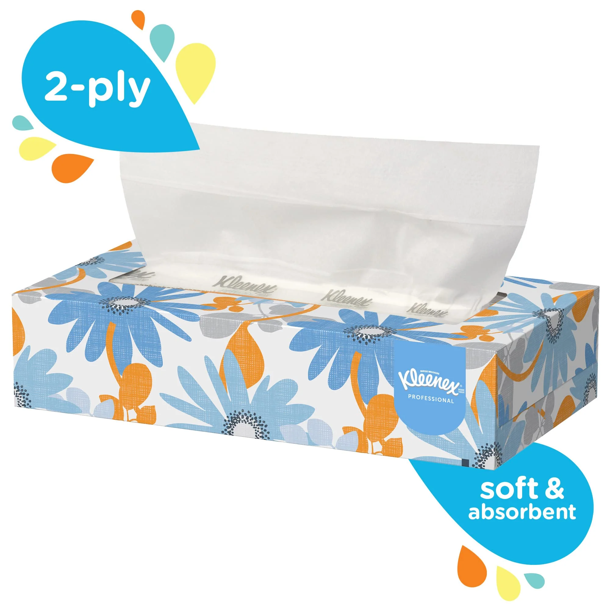 Kleenex® 2-Ply Facial Tissue, Flat, 100 Tissues Per Box, Pack Of 5 Boxes - Image 2