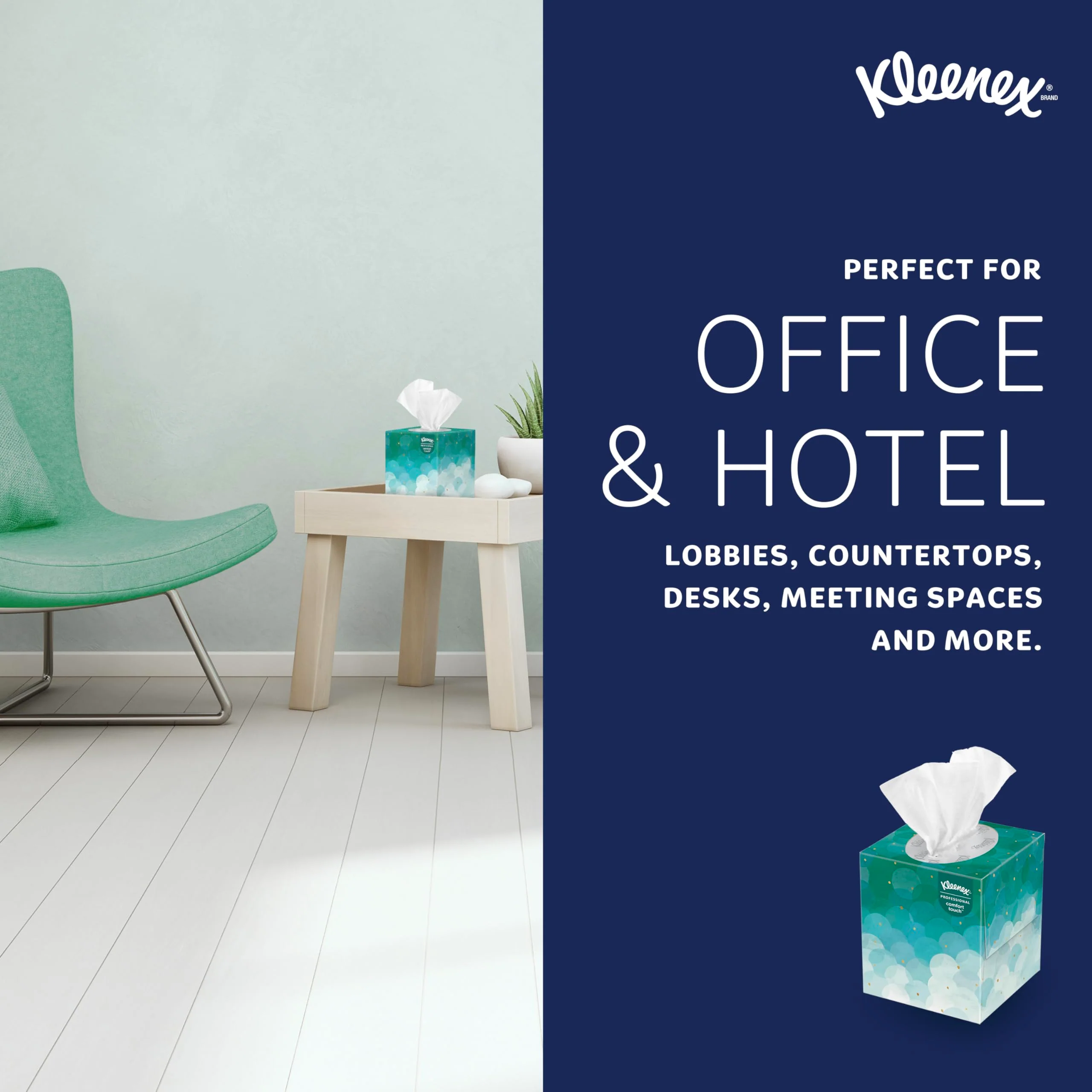 Kleenex Professional Facial Tissue, Bulk (21270), 2-Ply, White, Upright Cube Boxed Format, Designed for Business (90 Tissues/Box, 36 Boxes, 3,240 Sheets/Case) - Image 4