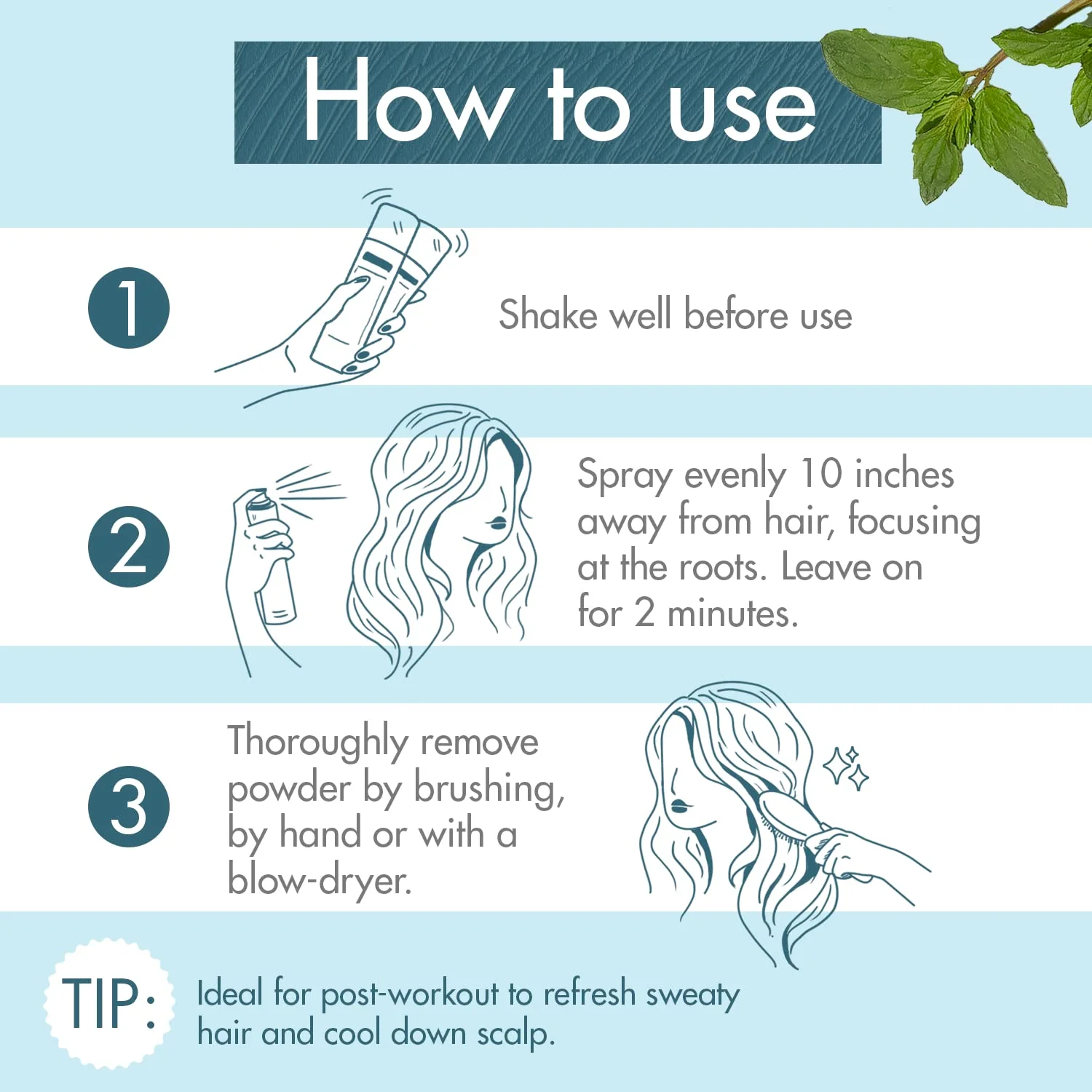 Klorane Detox Dry Shampoo with Aquatic Mint, All Hair Types, Invisible Finish, Cooling, Paraben & Sulfate-Free, 3.2 oz. - Image 5