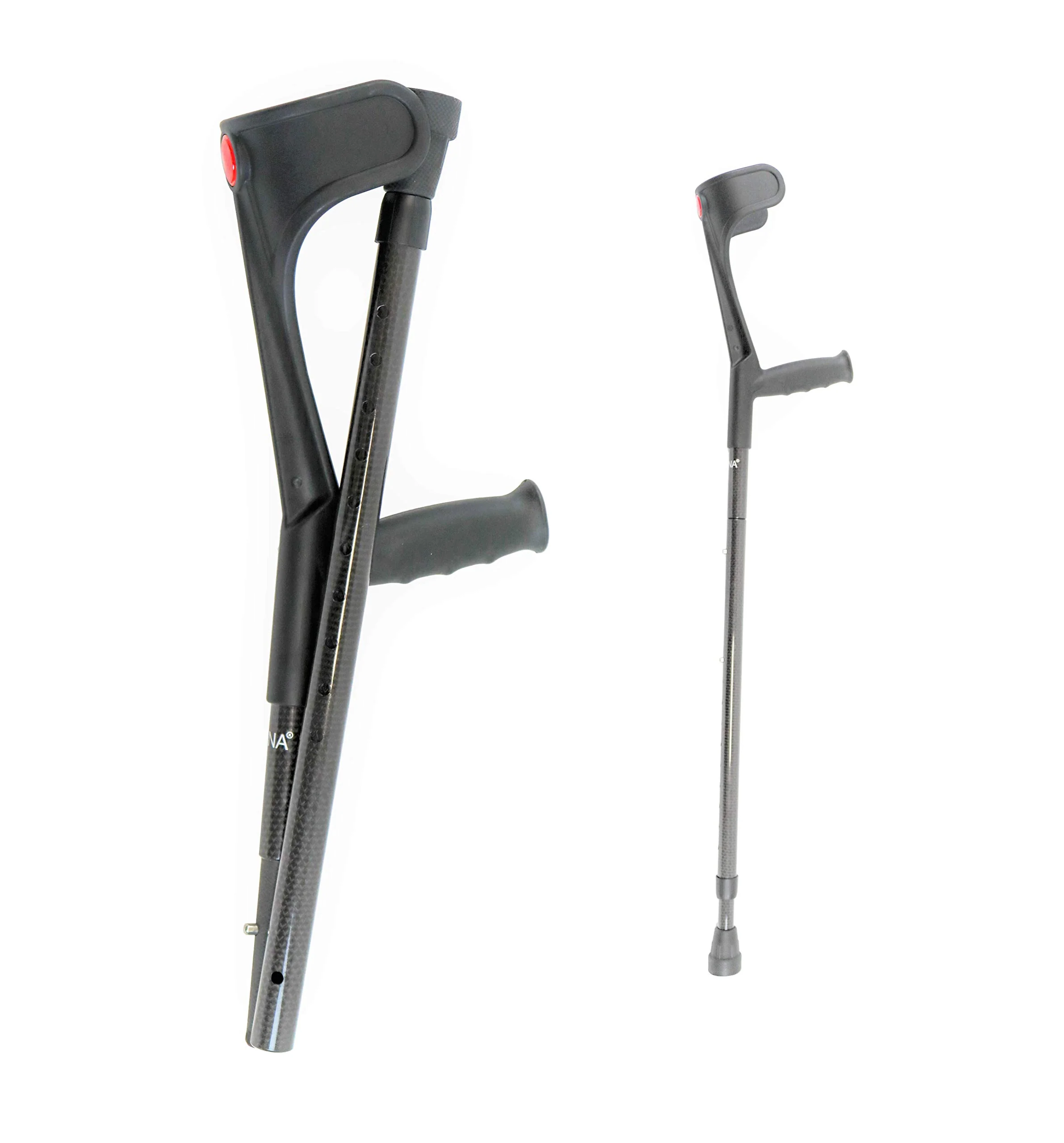 KMINA Folding Crutches of Carbon Fibre (x1 Unit), Open Cuff, Lightweight, Forearme Foldable Crutch - Made in Europe - KMINA PRO - Image 2