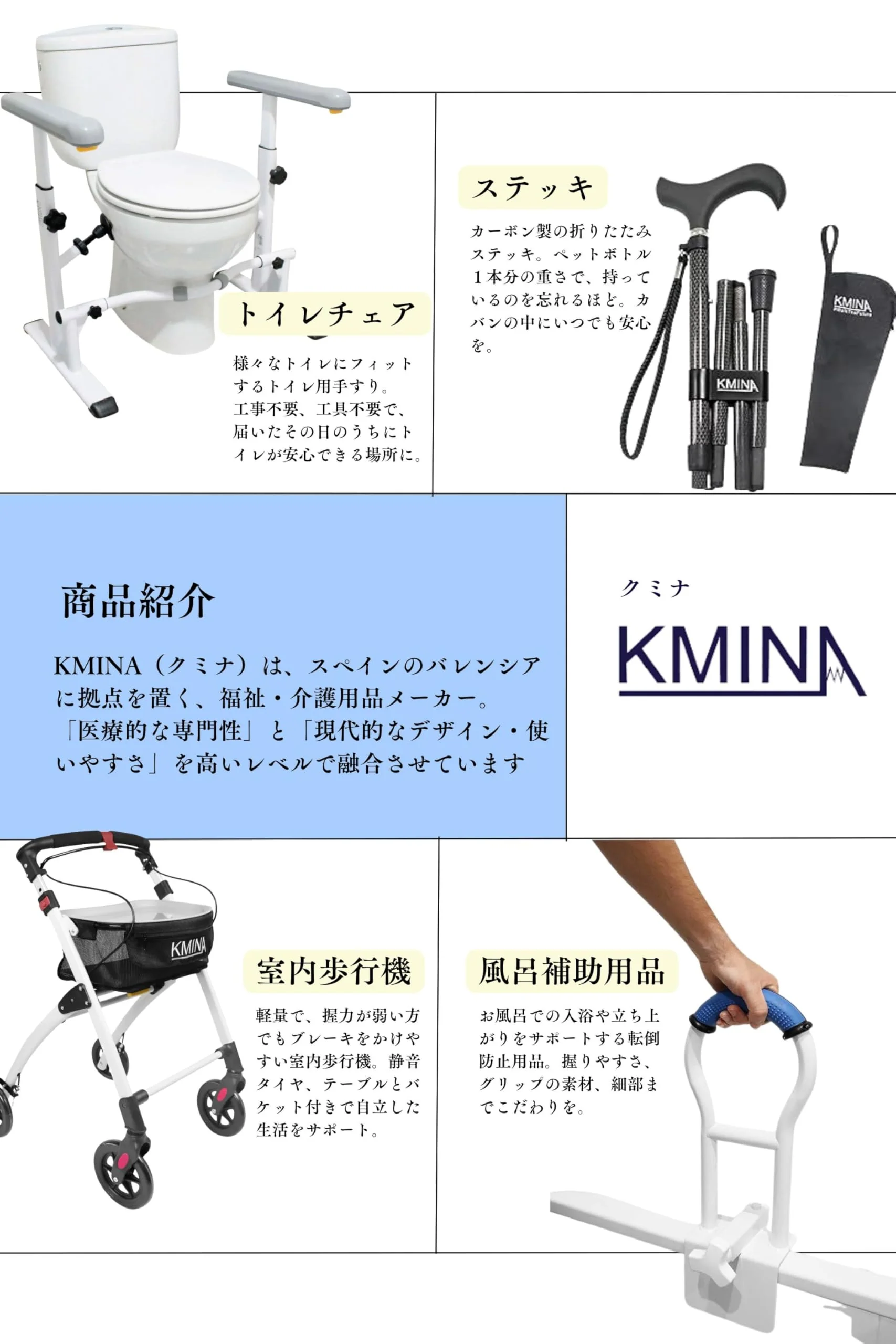 KMINA Folding Crutches of Carbon Fibre (x2 Units), Open Cuff, Lightweight, Forearme Foldable Crutch - Made in Europe - KMINA PRO - Image 2
