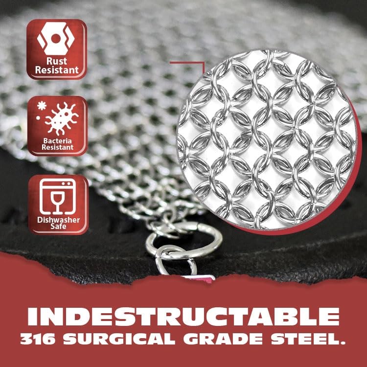 Knapp Made Chainmail Dishcloth 7”x5” - Replace Your Dirty Sponge - All Purpose Kitchenware, Pots & Pans Cleaner - Lasts a Lifetime - Image 6