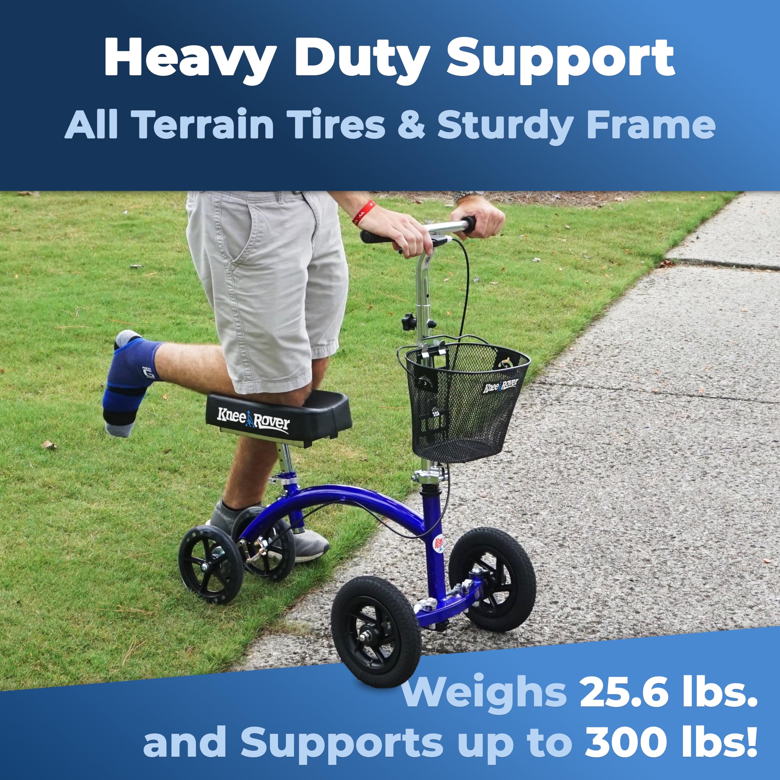 KneeRover Hybrid Knee Walker - All New Featuring KneeCycle Knee Scooter with All Terrain Front Axle Upgrade for Foot, Lower Leg or Ankle Injury - Image 2