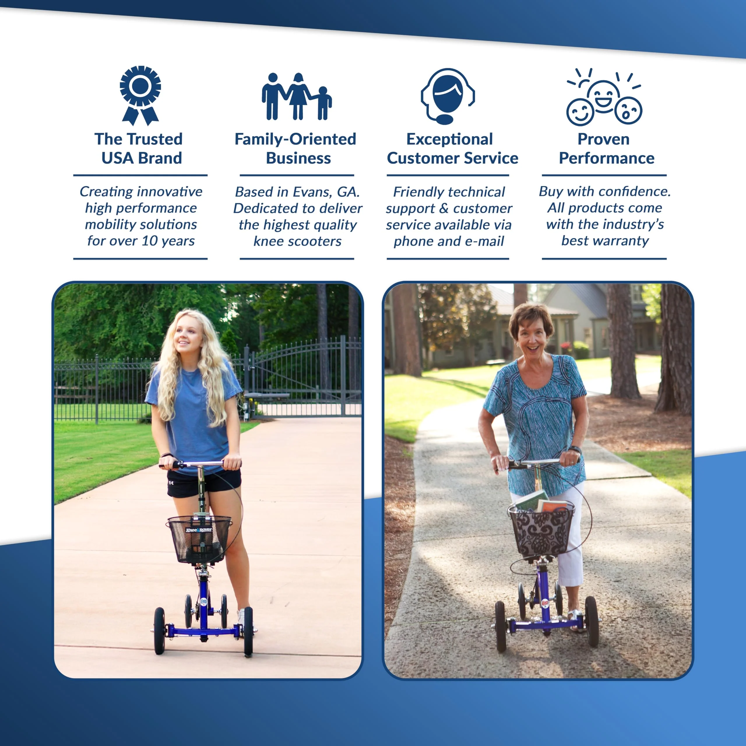KneeRover Hybrid Knee Walker - All New Featuring KneeCycle Knee Scooter with All Terrain Front Axle Upgrade for Foot, Lower Leg or Ankle Injury - Image 9