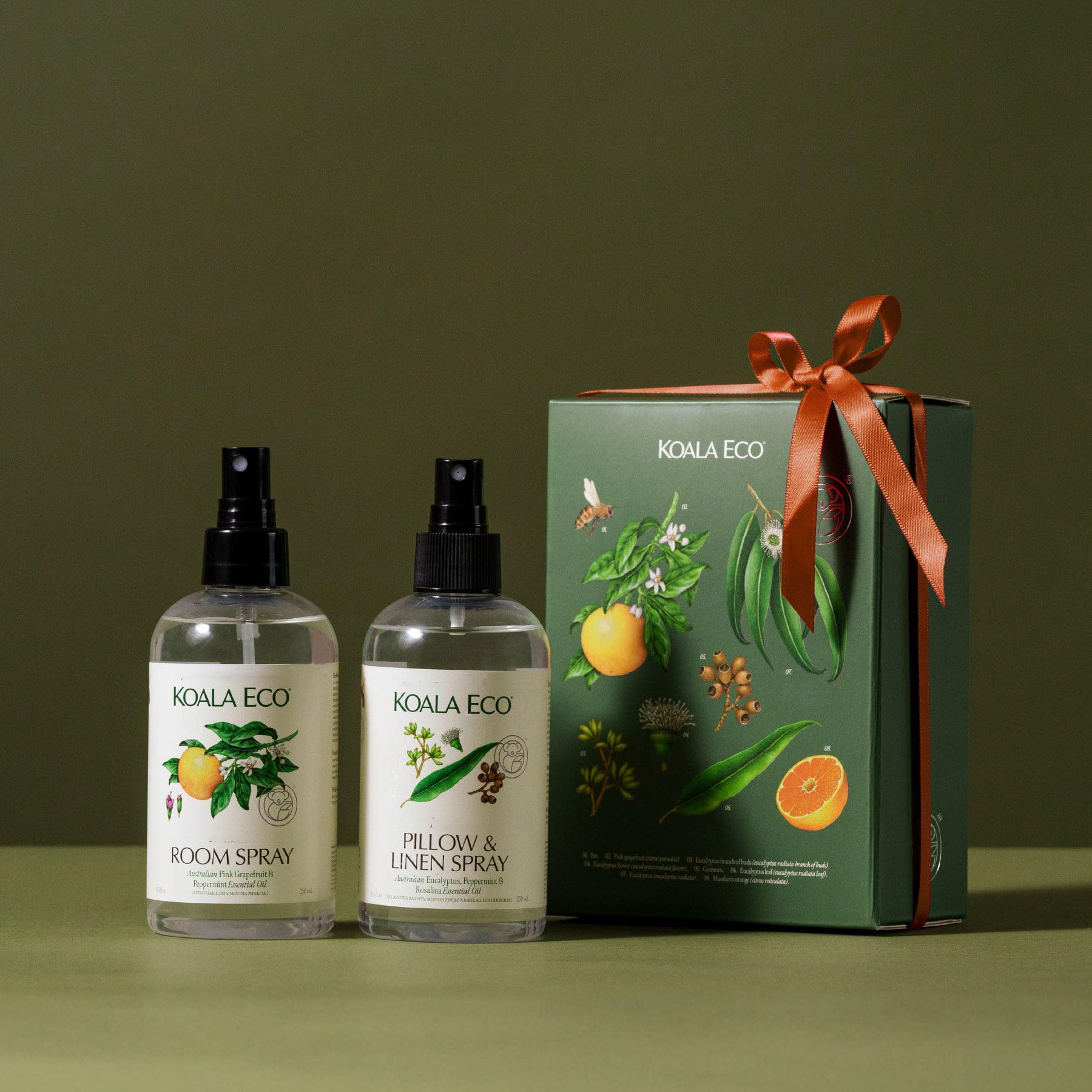 Koala Eco Aromatherapy Gift Collection - Room & Linen, Beautifully Packaged - with Australian Lemon Eucalyptus, Lemon Myrtle & Rosemary Essential Oil, 8.2 oz (2 Pack) - Image 2