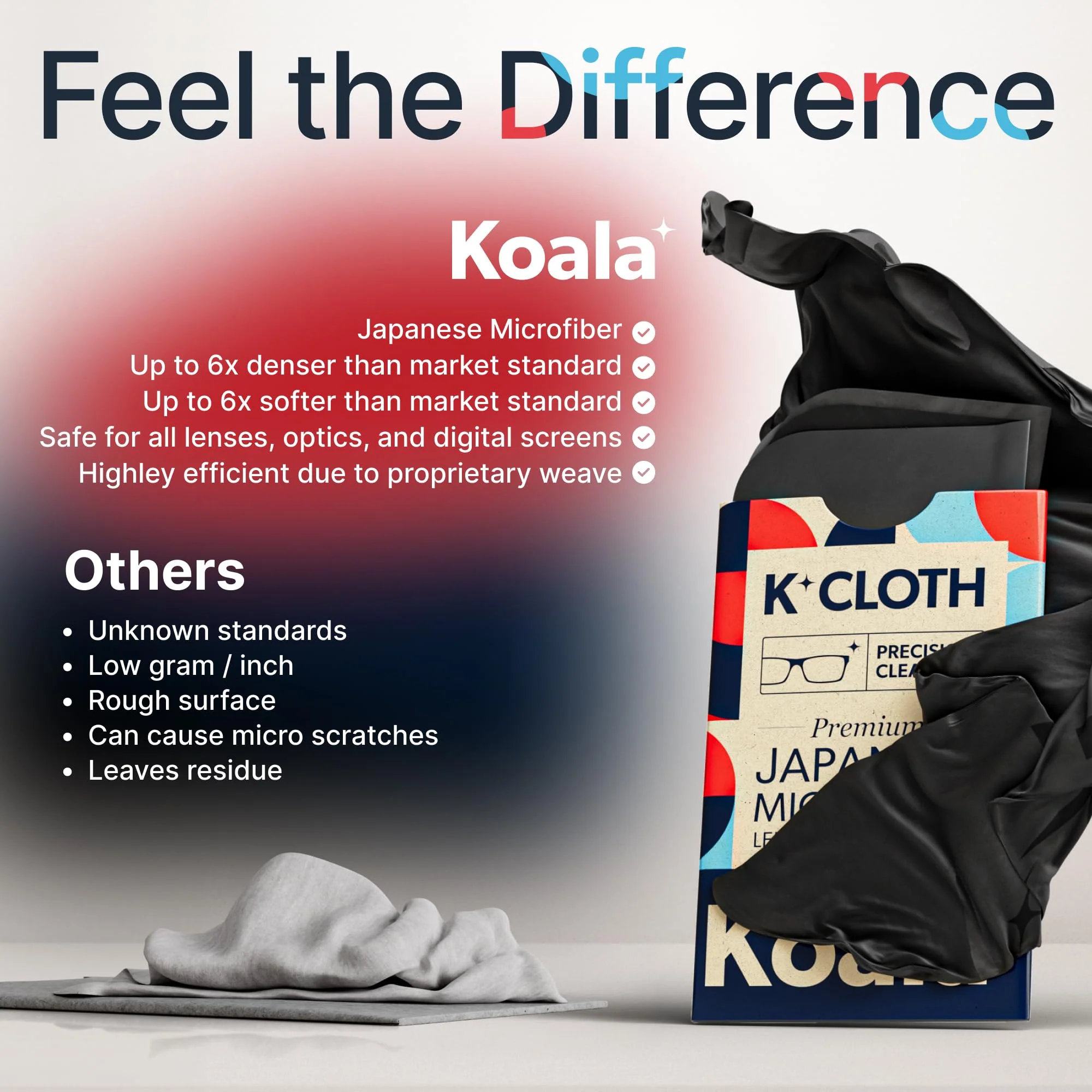 Koala Lens Cleaning Cloth | Japanese Microfiber | Glasses Cleaning Cloths | Eyeglass Lens Cleaner | Eyeglasses, Camera, VR/AR Headset, and Screen Cleaner | Black & Green (Pack of 6) - Image 5