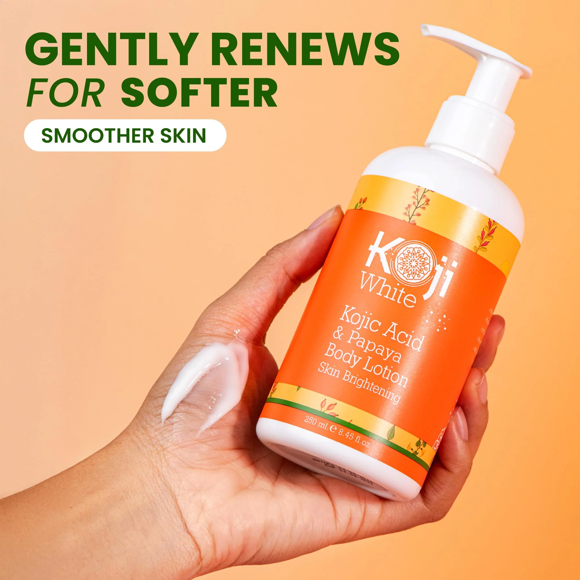 Koji White Kojic Acid & Papaya Body Lotion, Women Gift Sets for Exfoliating, Skin Brightening, Moisturizer, Radiance, Even Tone, Age Spots & Sun Damaged, Vegan, Paraben-Free, 8.45 Fl Oz (2 Bottles) - Image 5