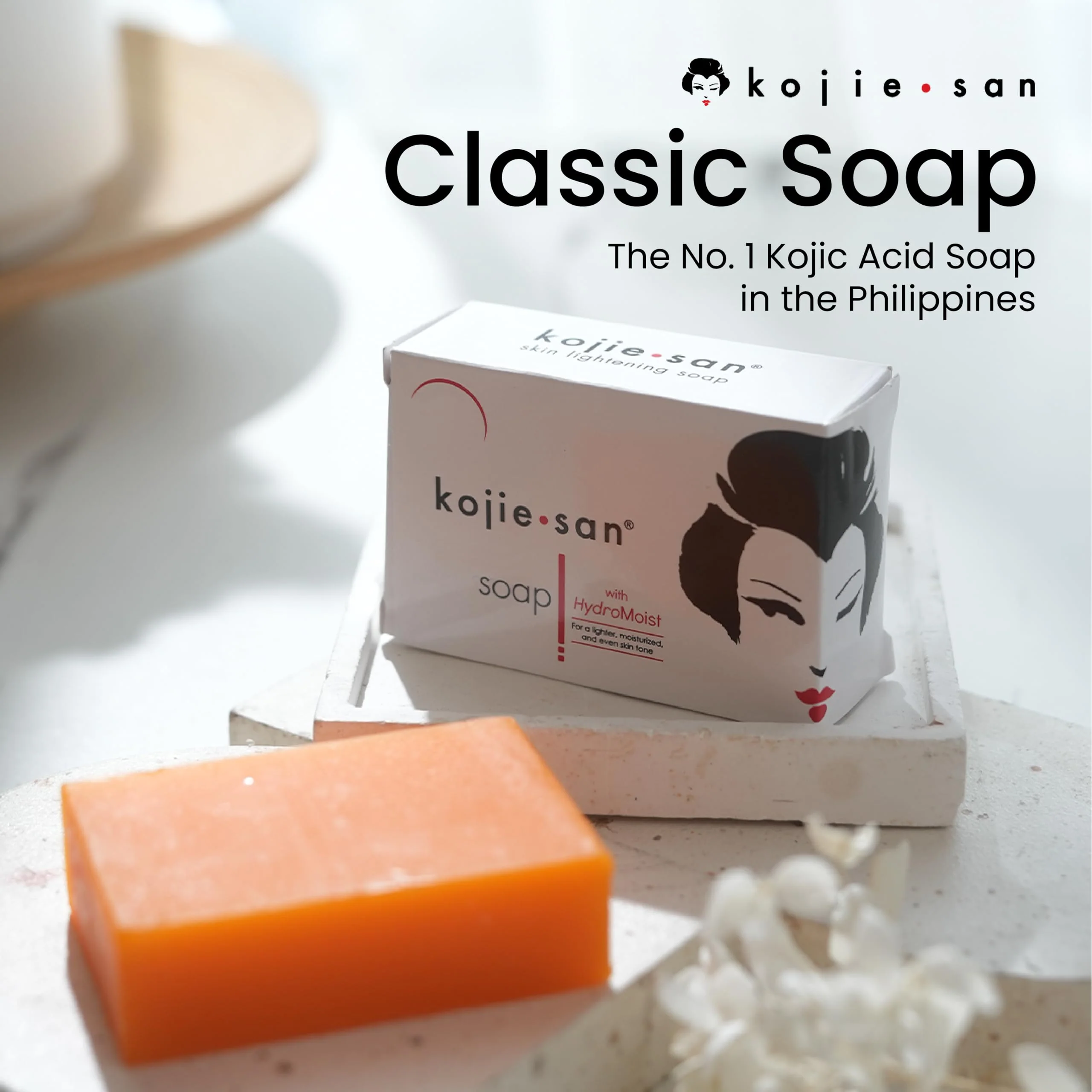 Kojie San Skin Brightening Soap – The Original Kojic Acid, Dark Spot Remover Bar Soap with Coconut & Tea Tree Oil – 100g x 3 Bars with Net - Image 7
