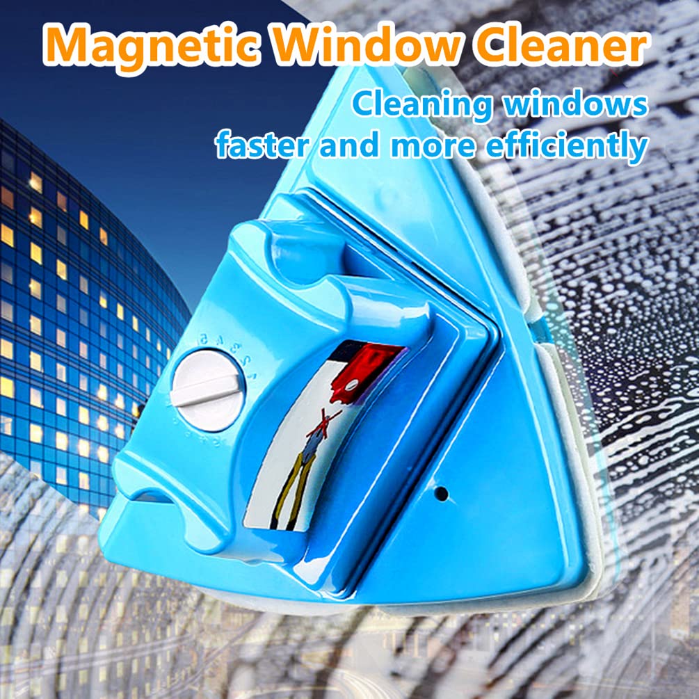 KOKITEA Double-Sided Window Cleaner Glass Wiper Magnetic Cleaning Tools, 5-Gears Adjustable Magnetic Glider Washing Brush Tools, for High-Rise Double Thick Glazed Windows Thickness 0.3"-1" (Blue) - Image 9
