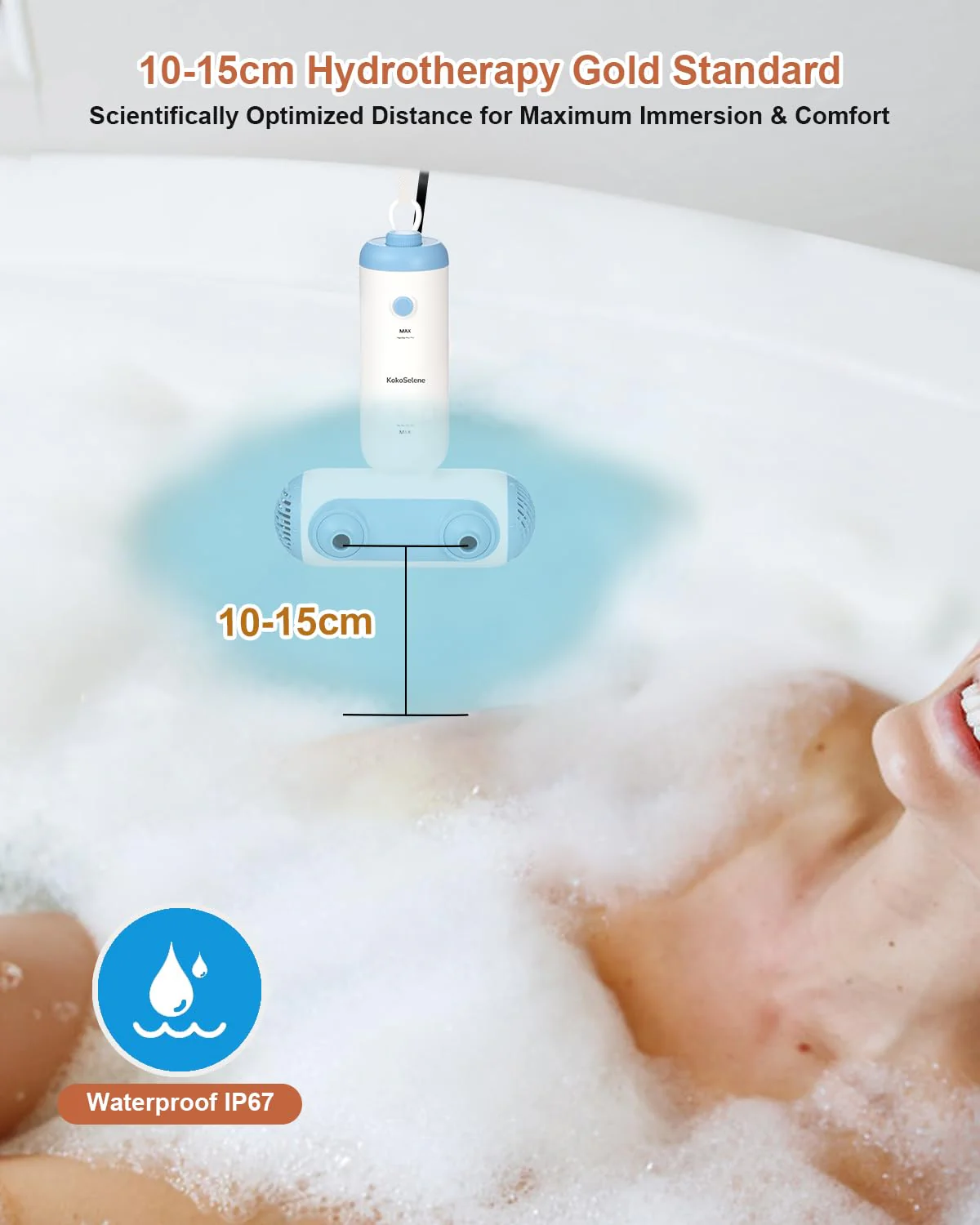 KokoSelene Bath Jets for Tub, Portable Bath Spa for Bathtub with Dual Hydro Jets, Bathtub Spa Machine Creates Soothing Bubbles for Daily Relax at Home Use (Blue) - Image 4