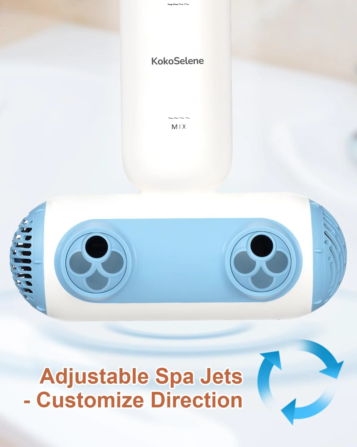 KokoSelene Bath Jets for Tub, Portable Bath Spa for Bathtub with Dual Hydro Jets, Bathtub Spa Machine Creates Soothing Bubbles for Daily Relax at Home Use (Blue) - Image 7