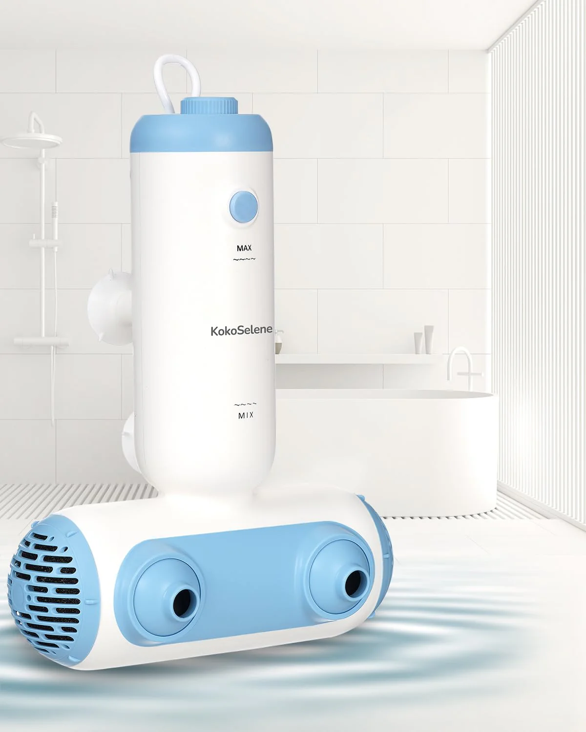 KokoSelene Bath Jets for Tub, Portable Bath Spa for Bathtub with Dual Hydro Jets, Bathtub Spa Machine Creates Soothing Bubbles for Daily Relax at Home Use (Blue) - Image 9