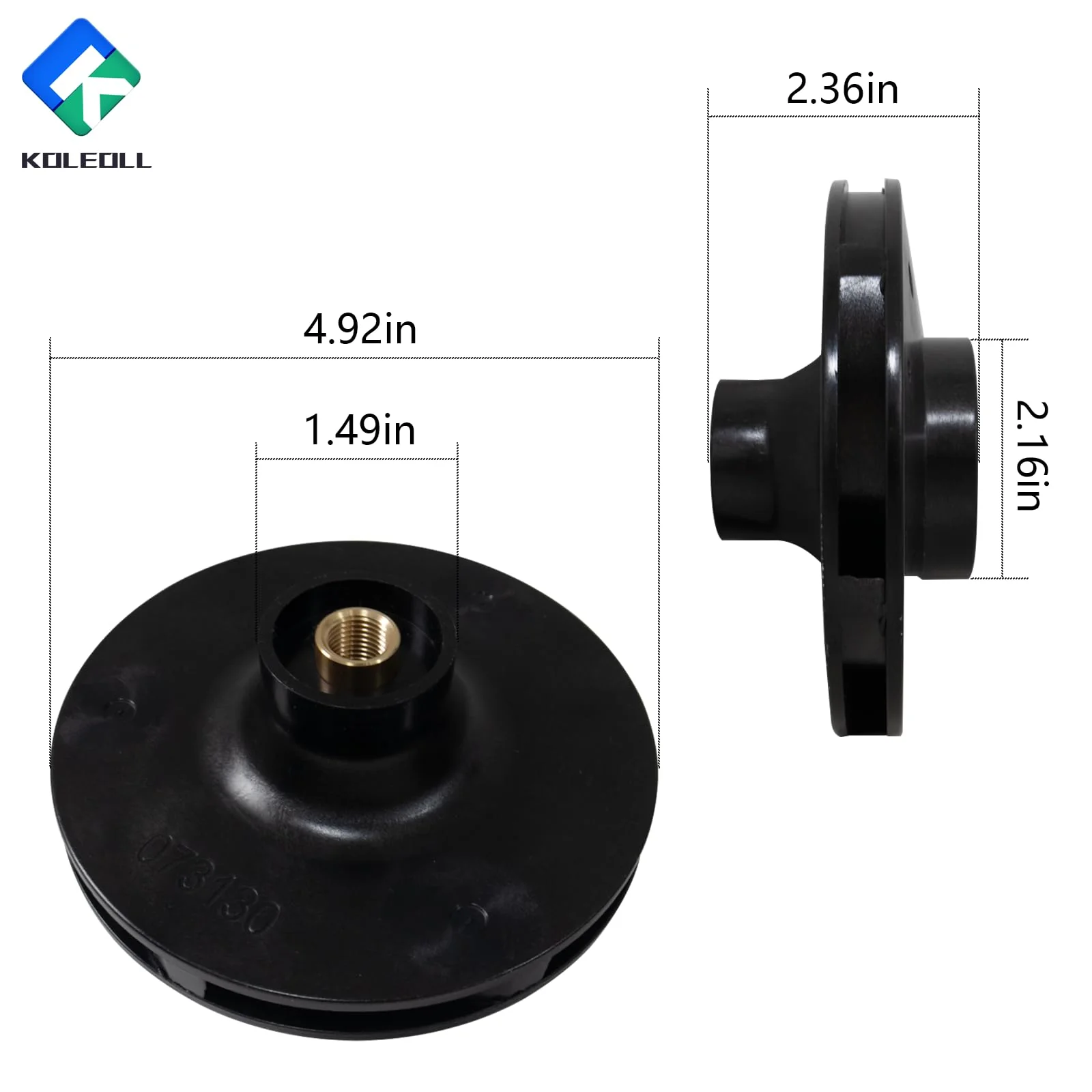KOLEOLL 073130 Pump Impeller 2 HP Compatible with Pentair WhisperFlo WF-8 WFE-8 WFK-8 WFDS-8 WF-30 WFE-30 WFDS-30 1000 Series Pump - Image 7
