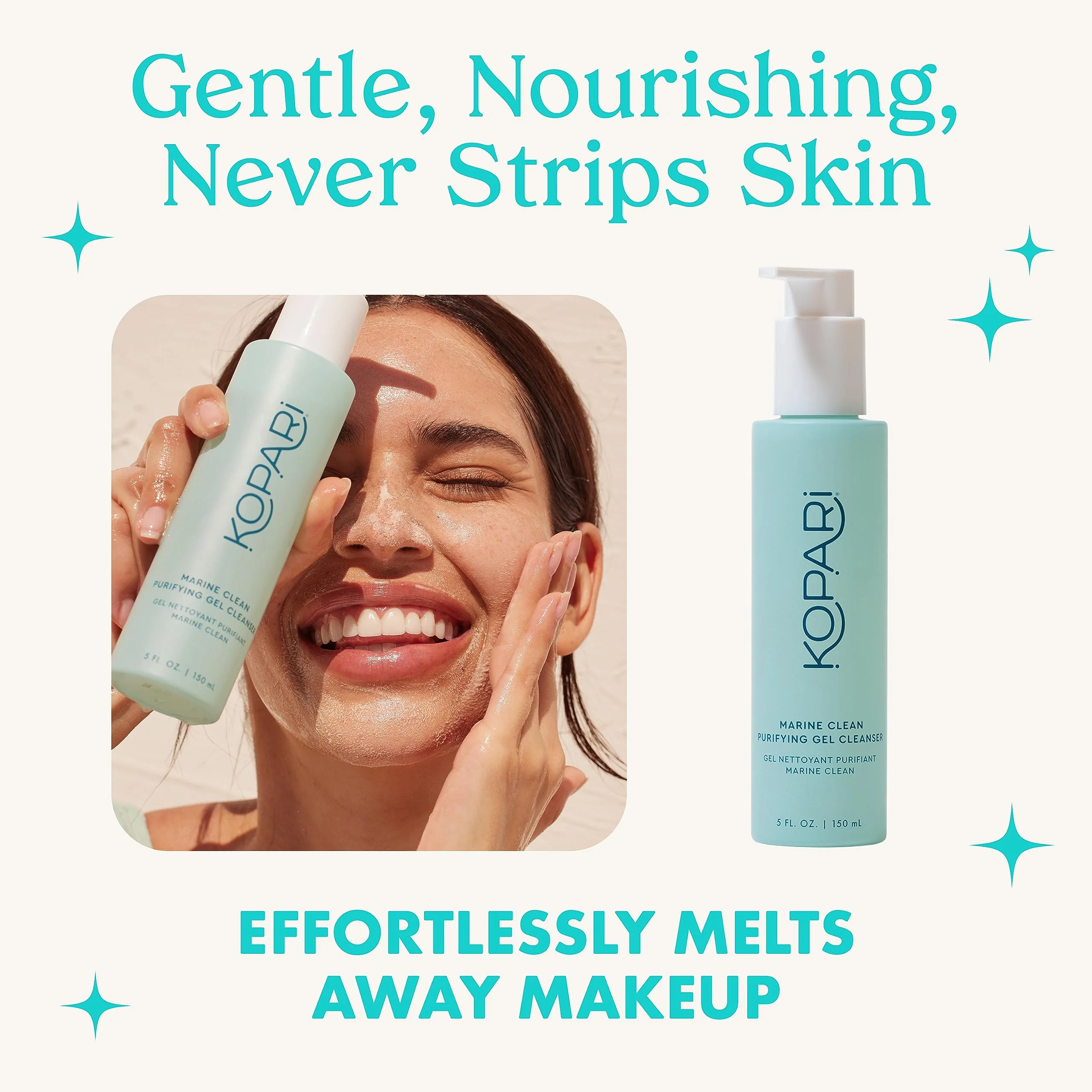 Kopari Marine Clean Purifying Gel Cleanser, Infused with Amino Acids & Vitamin B5, Dual-Action Gel-to-Foam Cleanser, Gentle and Nourishing, 5 oz | New Look, Same Formula, Product Packaging May Vary - Image 7