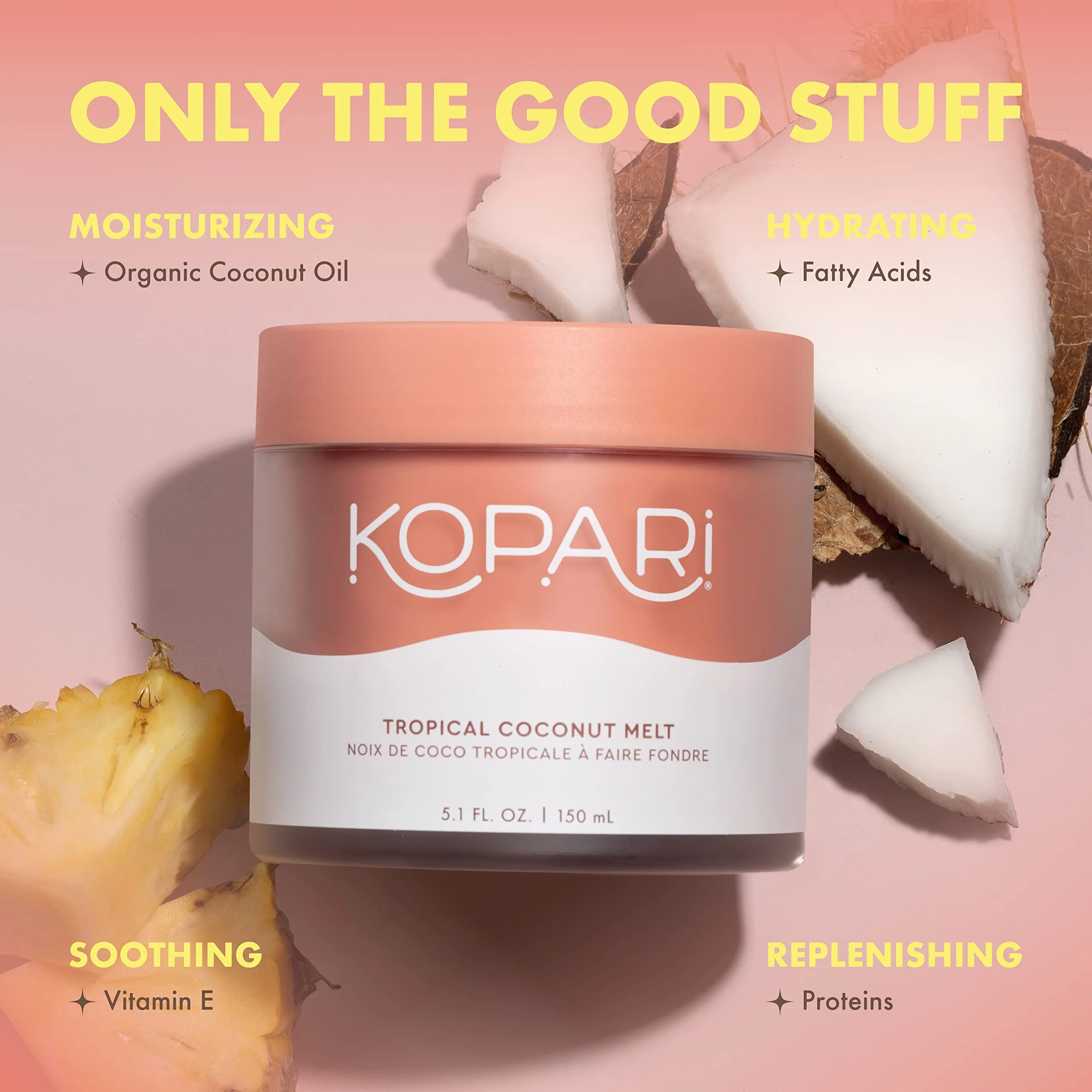 Kopari Organic Tropical Coconut Melt, Multi Purpose Moisturizer, 100% Unrefined Coconut Oil, Body, Hair and Face, Clean & All Natural, 5 oz - Image 4