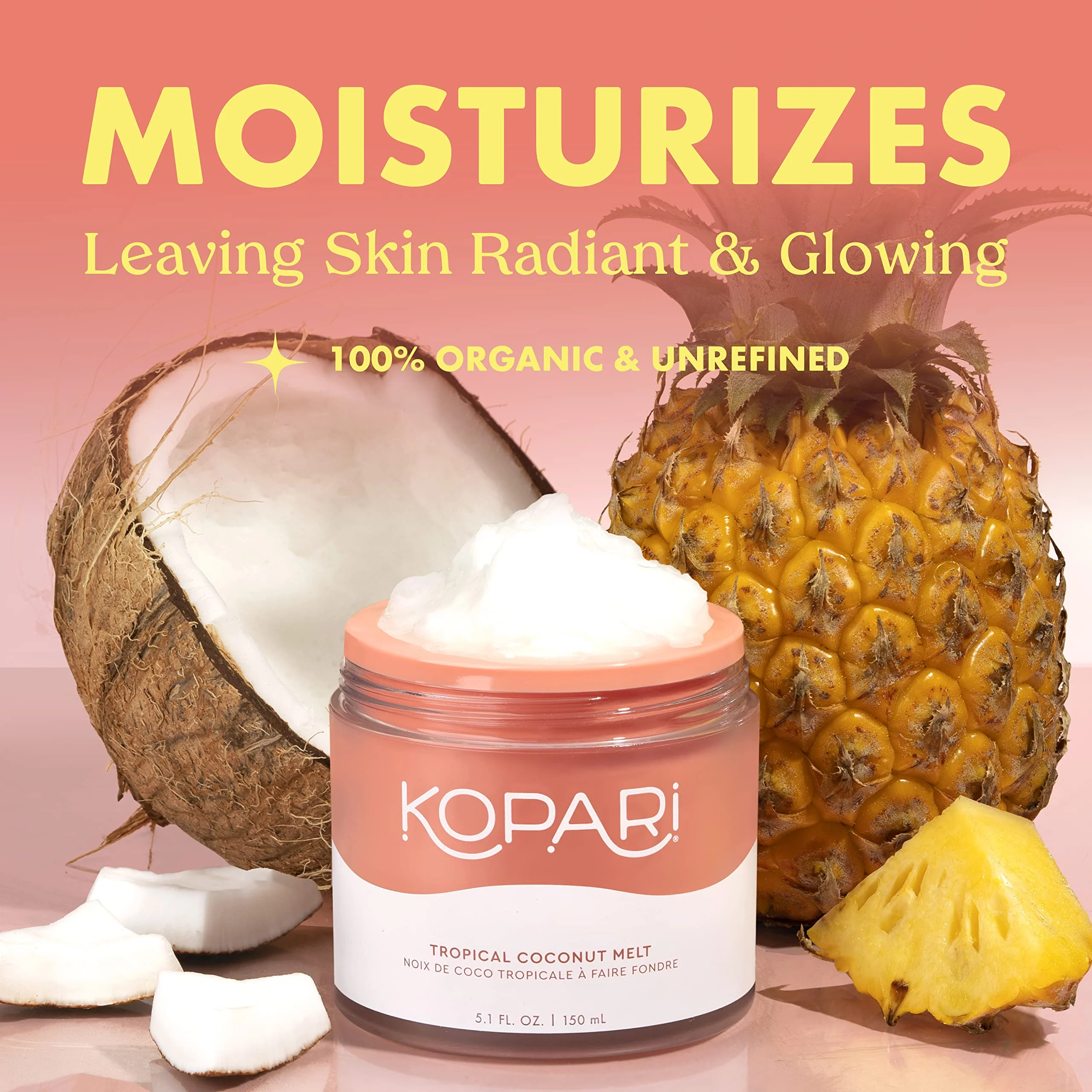 Kopari Organic Tropical Coconut Melt, Multi Purpose Moisturizer, 100% Unrefined Coconut Oil, Body, Hair and Face, Clean & All Natural, 5 oz - Image 7