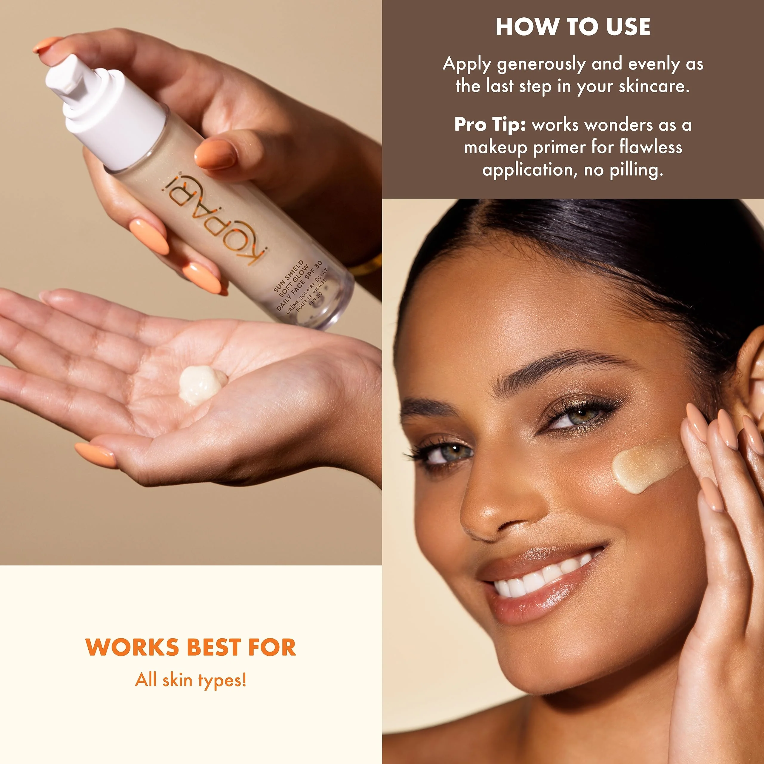 Kopari Sun Shield Soft Glow - Daily Face SPF 30, Sheer Lightweight Sunscreen, Healthy Radiant Glow, Perfect Under Makeup for Boost of Hydration, 1.5oz - Image 3