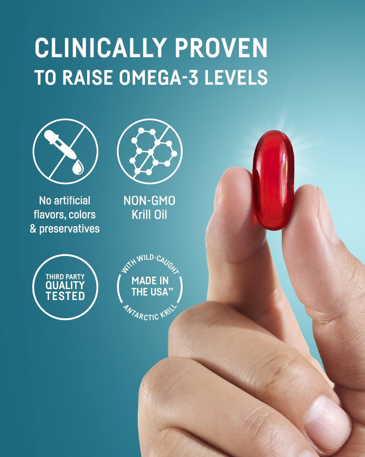 Kori Krill Antarctic Krill Oil Omega 3 Supplement, EPA & DHA, Superior Absorption vs Fish-Oil, 800 mg, 90 softgels - Image 3