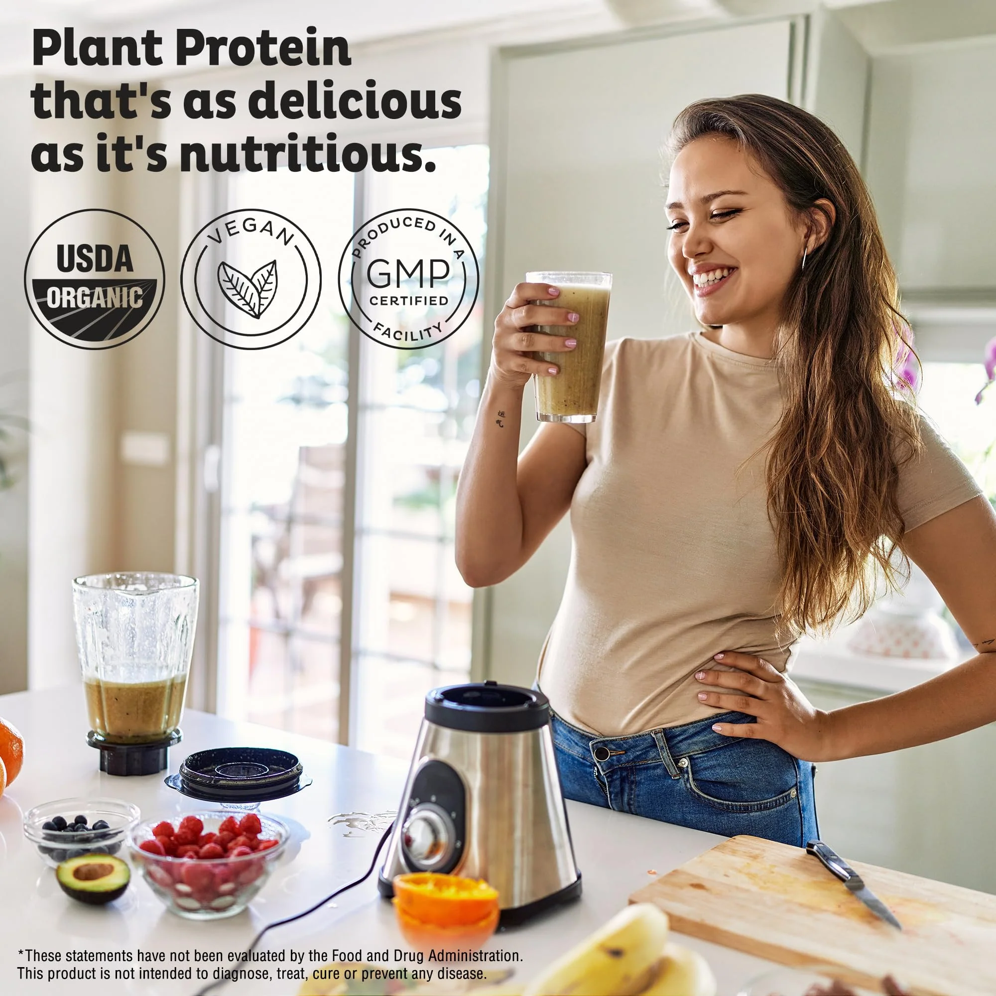 KOS Organic Vegan Protein Powder with 50mg Caffeine, Salted Caramel Coffee - Pea Protein Blend, Plant Based Superfood Rich in Vitamins & Minerals - Meal Replacement for Women & Men, 28 Servings - Image 9