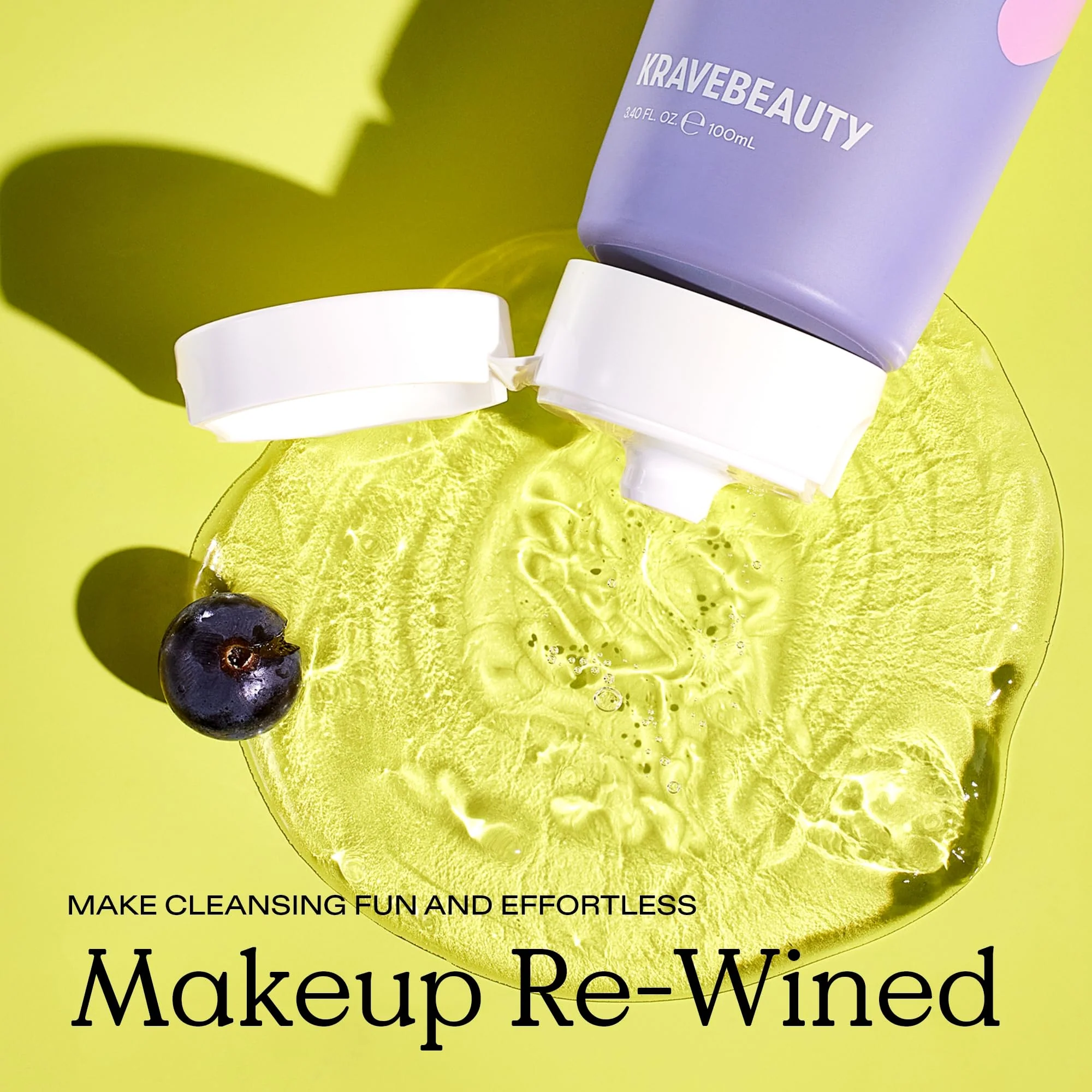 KraveBeauty Makeup Re-wined Cleansing Oil Makeup Remover, Transforming Jelly Oil Cleanser Dissolves Waterproof Makeup & SPF with Sunflower & Grape Seed Oils, Fragrance Free, 100 mL - Image 7