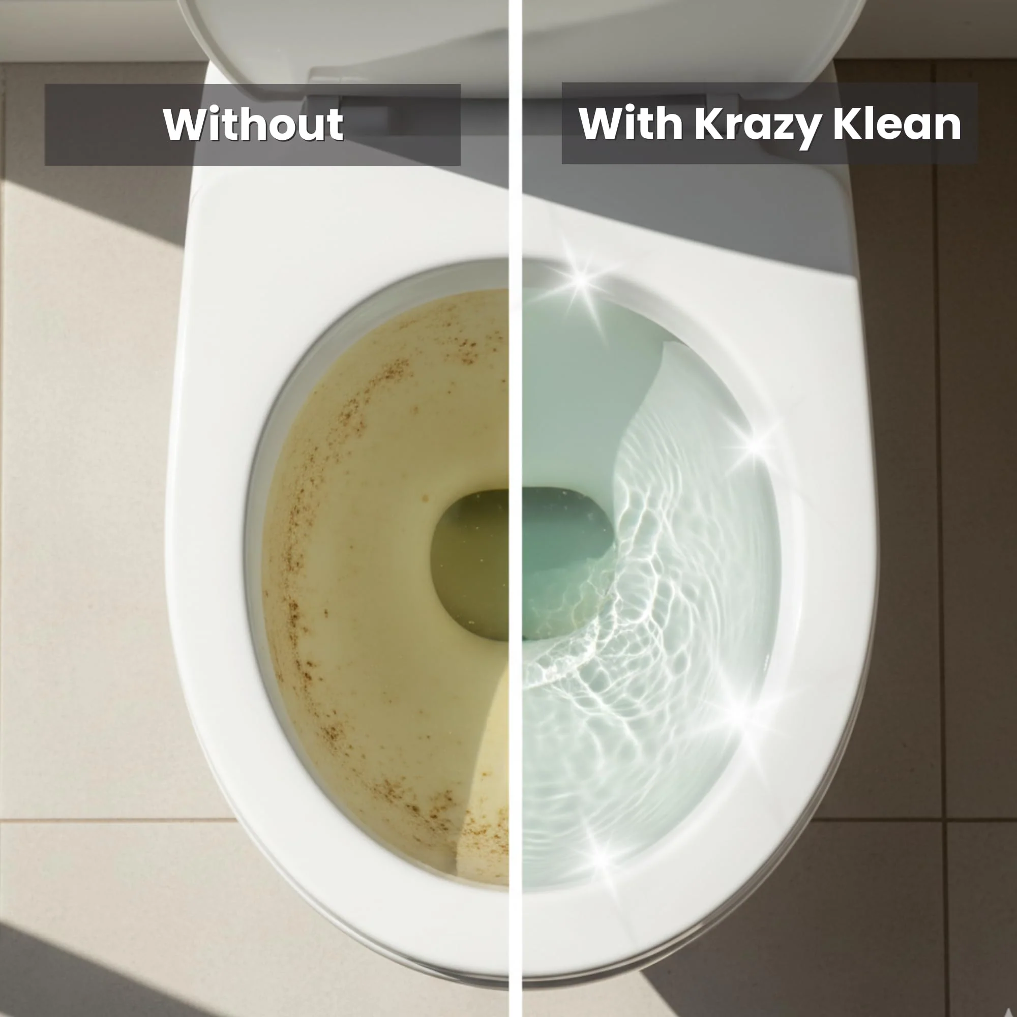 Krazy Klean Pro Toilet Cleaner, Household Cleaning Solution, Natural Long Lasting Toilet Cleaner for Hard Water Stains & Rings, Chemical Free Bathroom Cleaning Product, Drop In Tank System, 1 Count - Image 5