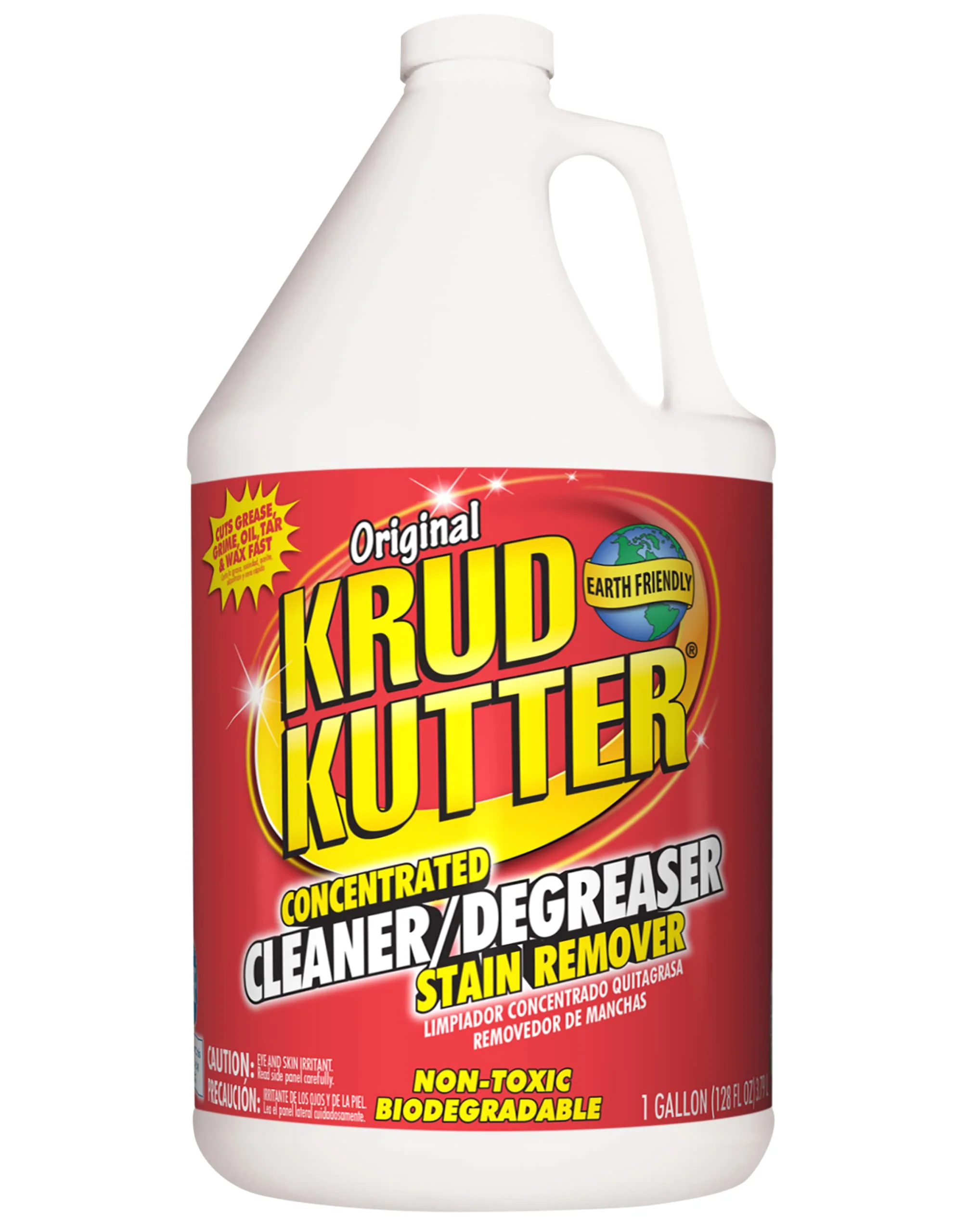 Krud Kutter Original Concentrated Cleaner Degreaser, 1 Gallon, Heavy Duty Multi Surface Cleaner for Grease, Oil and Tough Stains, Dilutable for Kitchen, Garage, Floors and Outdoor Use