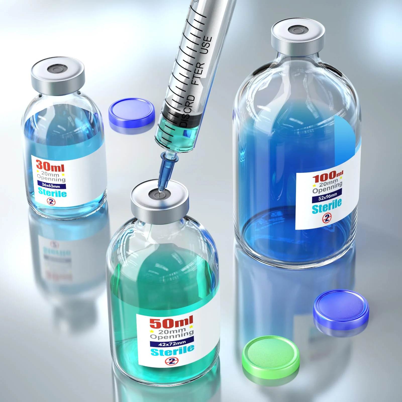 Ks-Tek Sterile Empty Vials with Self Healing Injection Port,with Flip Off Aluminum Cap,Sterile Package (100ml,4) - Image 6