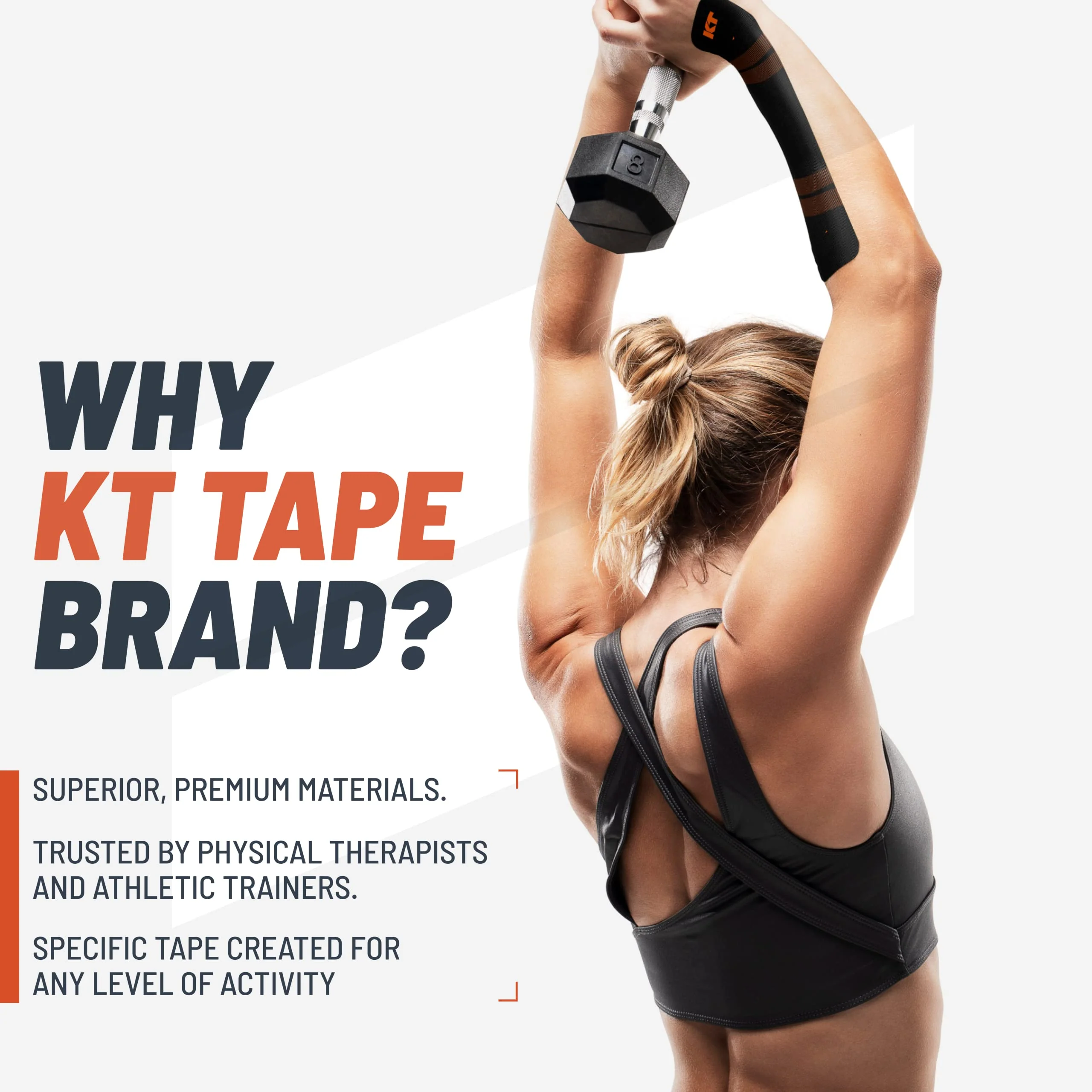 KT Tape, Pro Synthetic Kinesiology Athletic Tape, 20 Count, 10” Precut Strips, Jet Black - Image 2