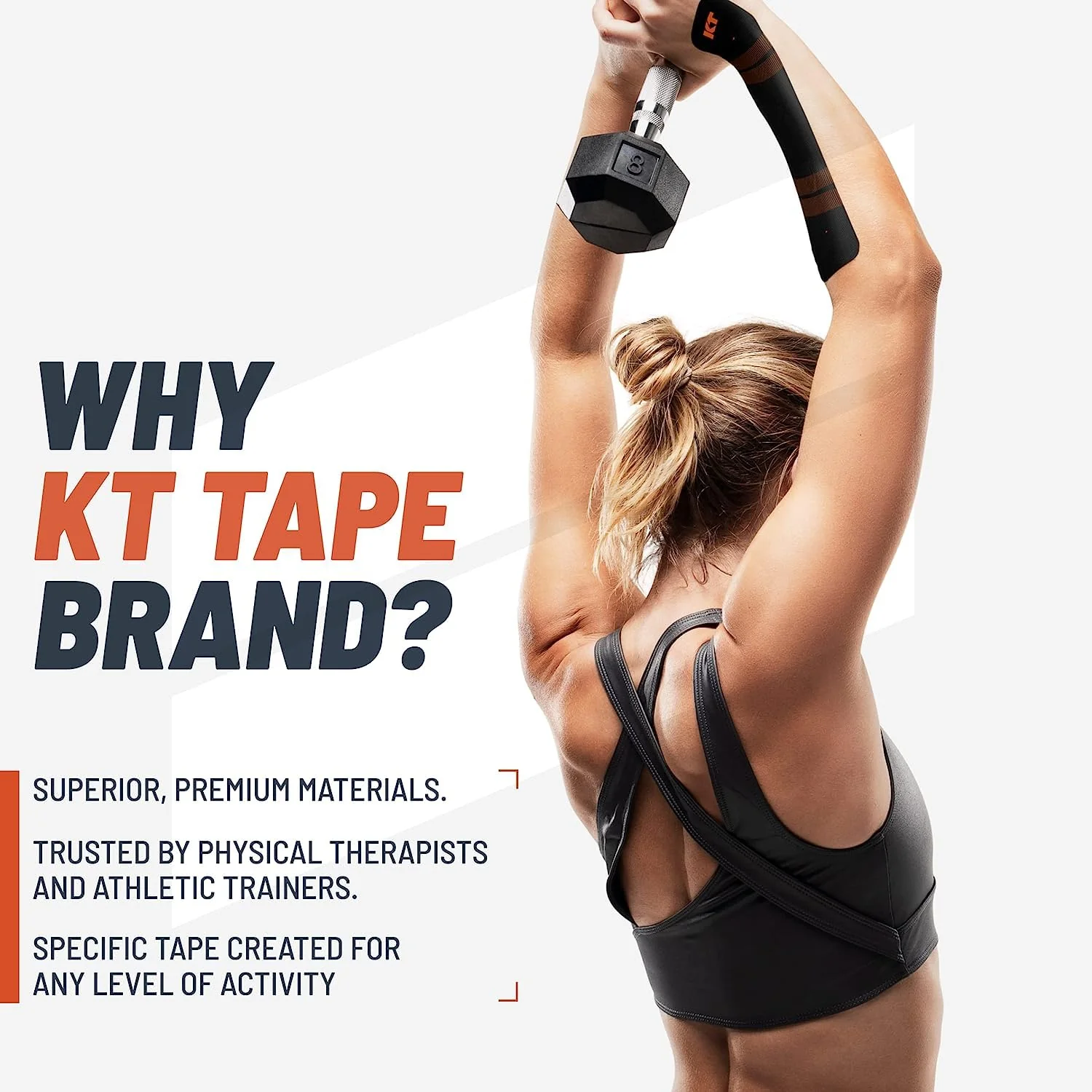 KT Tape, Sports Med, PRO 150 Strip 10", Precut, Jet Black - Image 3