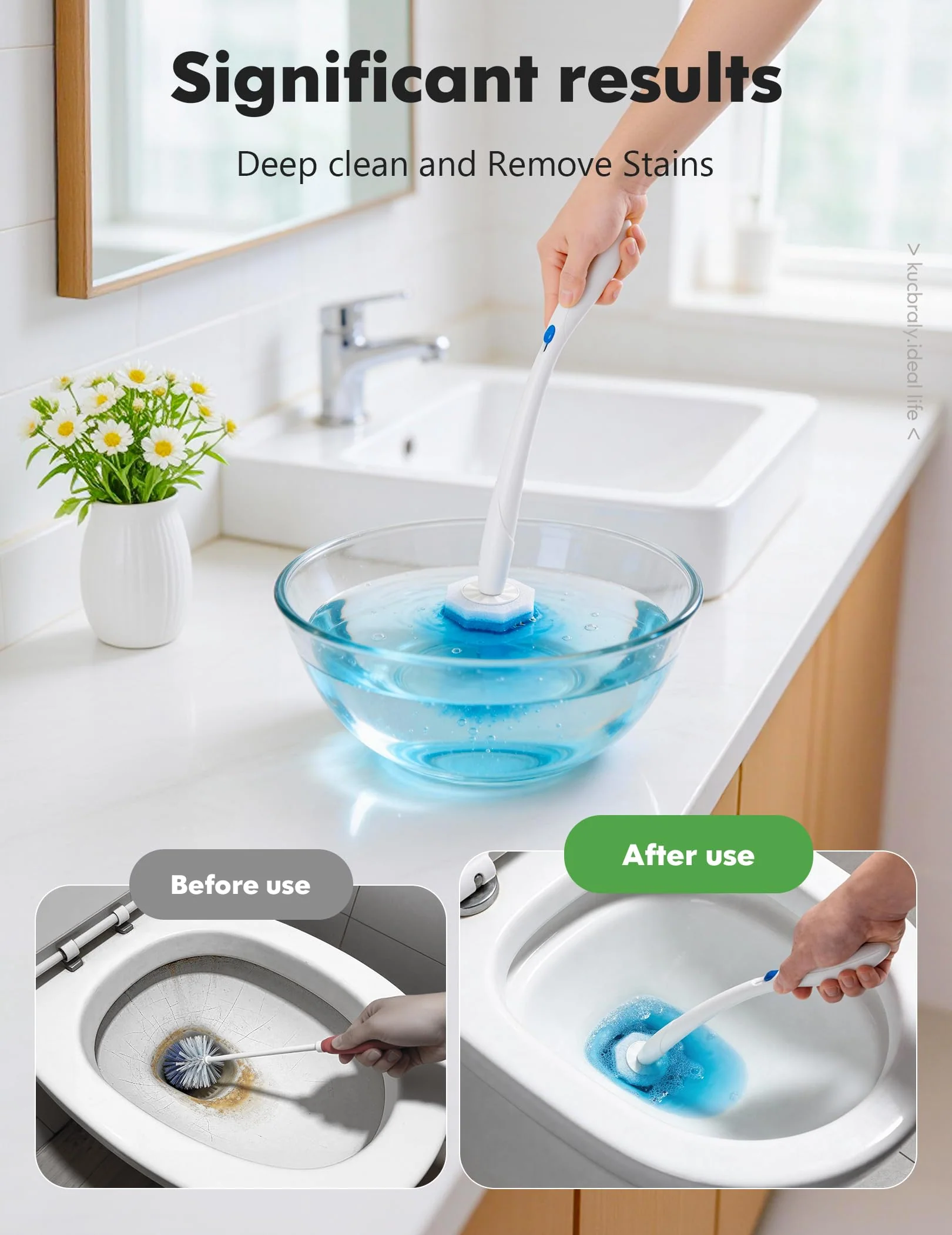 Kucbraly 50 Count Toilet Wand Refills for Clorox, Compatible with Most Disposable Toilet Brush for Bathroom Cleaning - Image 5