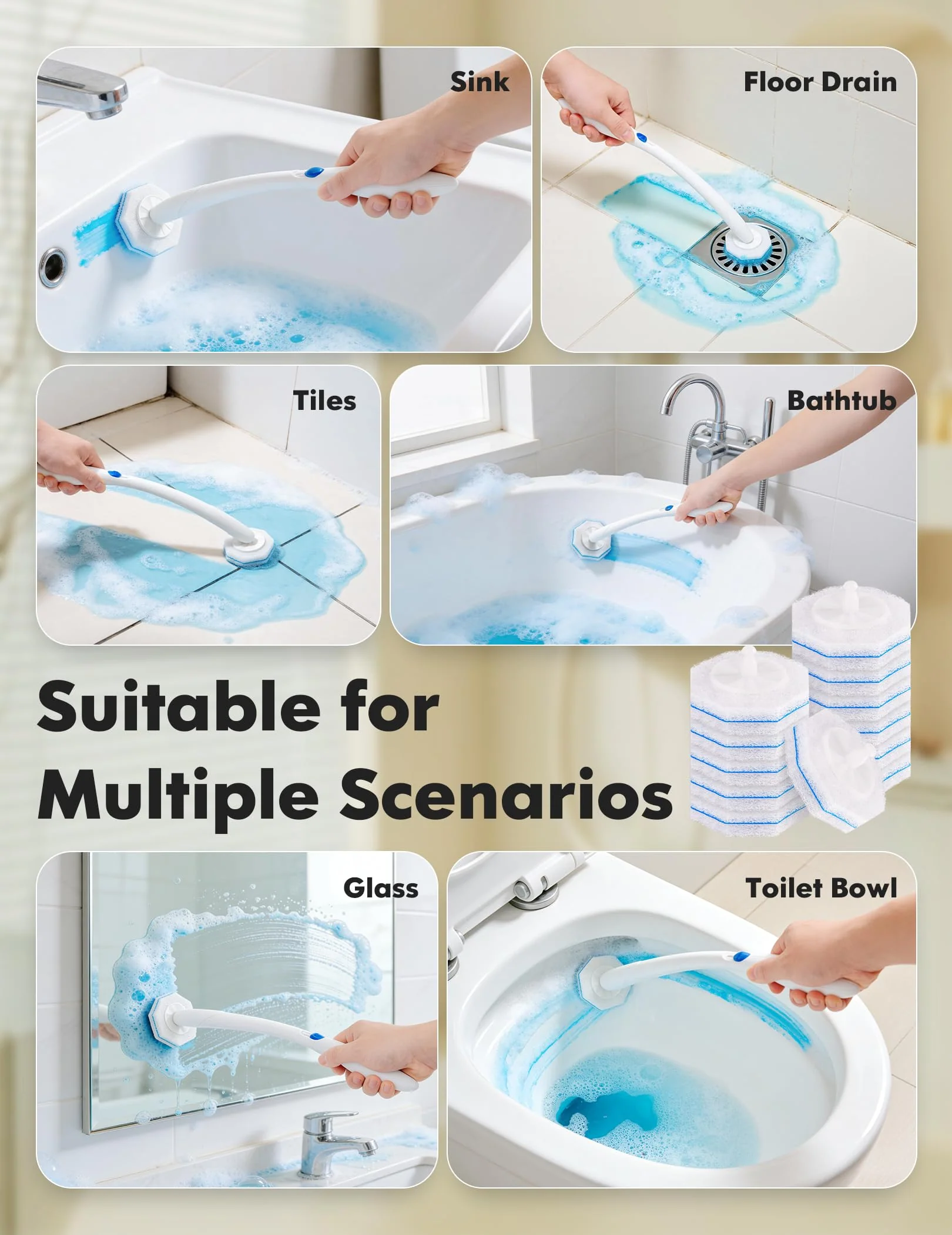 Kucbraly 50 Count Toilet Wand Refills for Clorox, Compatible with Most Disposable Toilet Brush for Bathroom Cleaning - Image 7