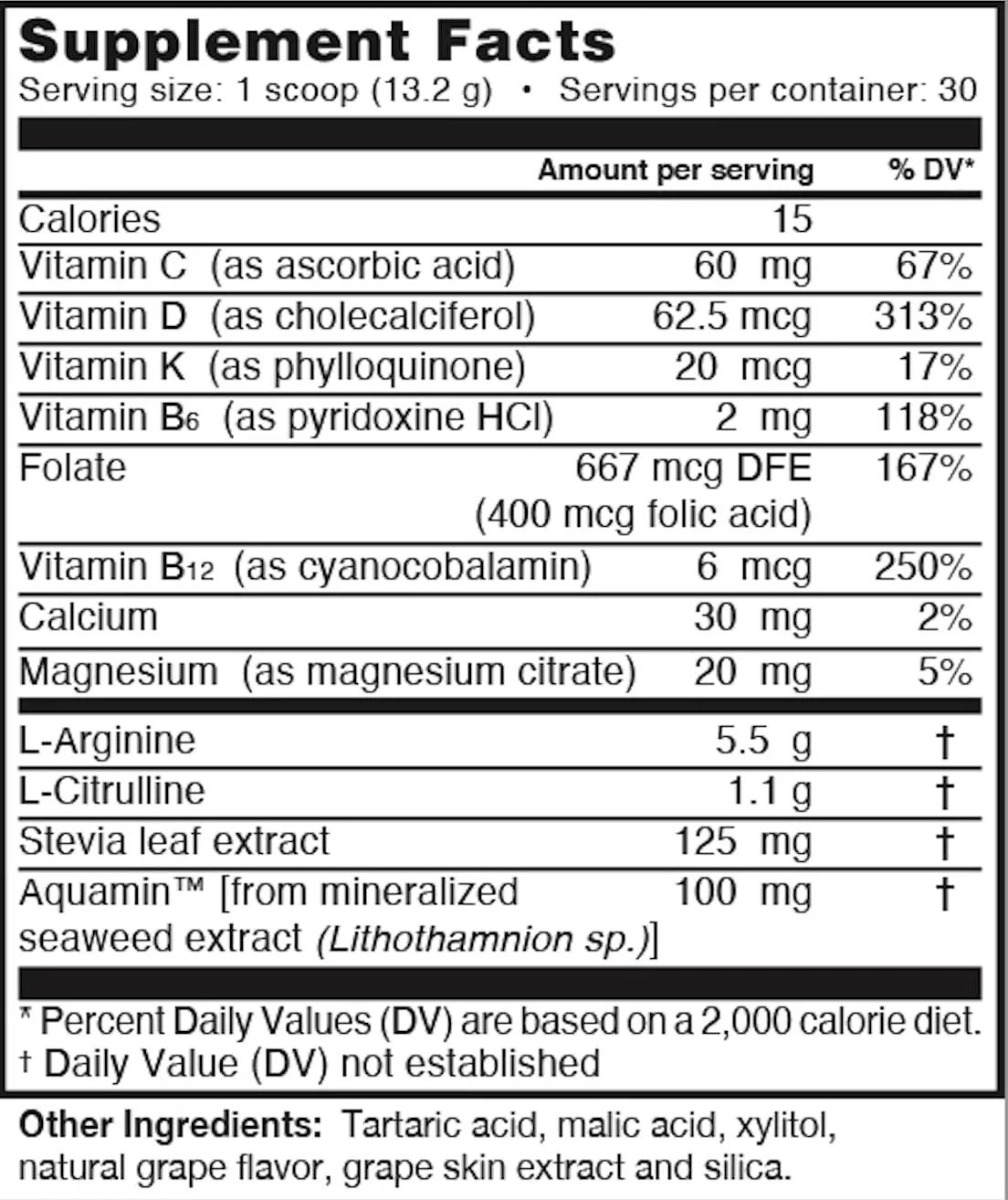 L-Arginine PRO | 5,500mg L-Arginine Plus L-Citrulline 1,100mg Grape Powder Drink Mix Supplement for Increased Nitric Oxide Production - Image 9