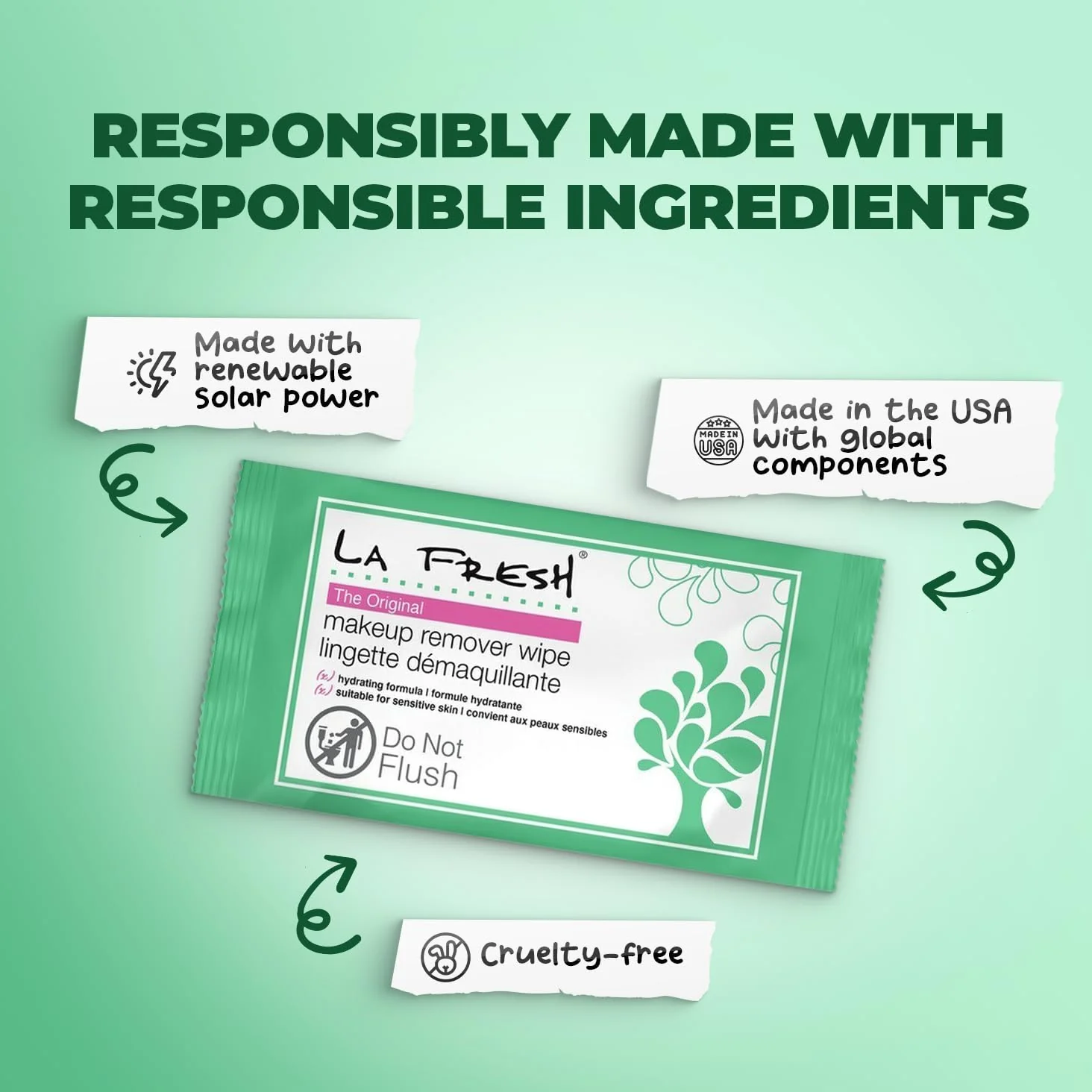 LA Fresh Makeup Remover Wipes with Vitamin E - Make up Remover for Face, Eyes, Lips - Face Travel Essentials - Case of 50ct Makeup Wipes - Image 2