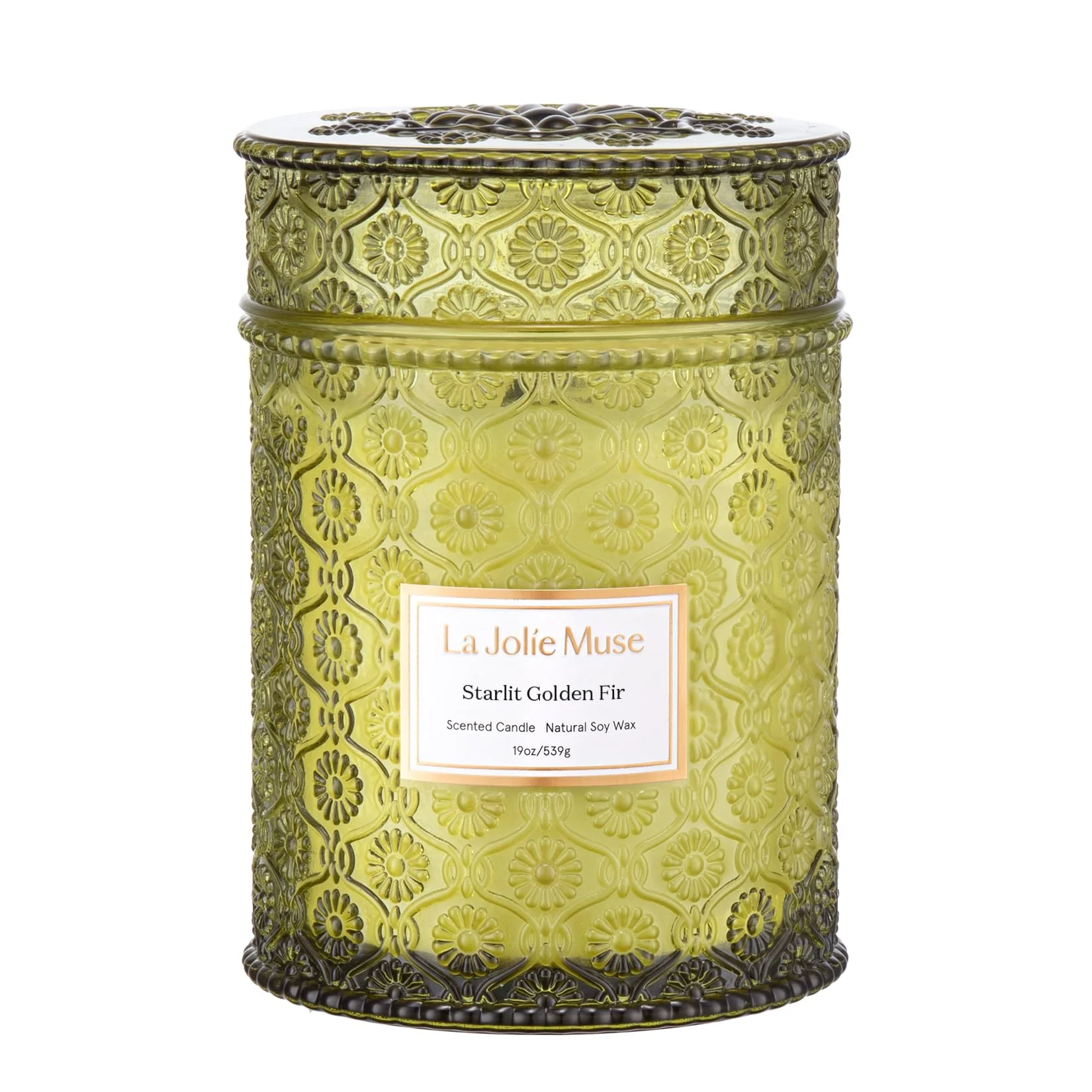 LA JOLIE MUSE Starlit Golden Fir Candle – Pine, Cedarwood, Fir Balsam | 19 oz Large Wooden Wick Candle | Natural Soy Wax | 90 Hours Clean Burn | Gift-Ready for Hosts & Gatherings - Image 2