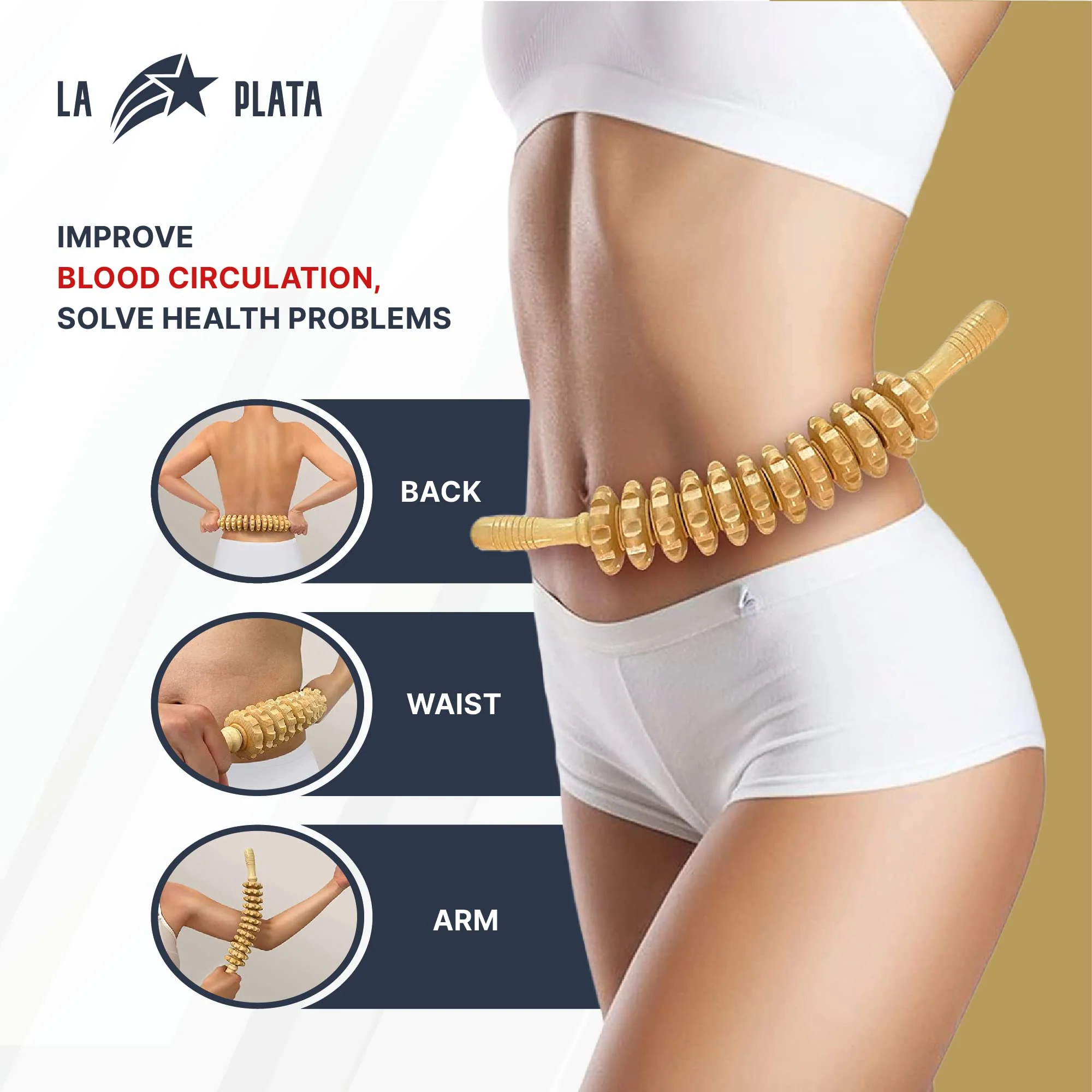 La Plata Wood Therapy Massage Tools -Lymphatic Drainage Massage- Maderoterapia Kit - Massage Body Sculpting Tools for Body Sculpting Anti-Cellulite - Image 4