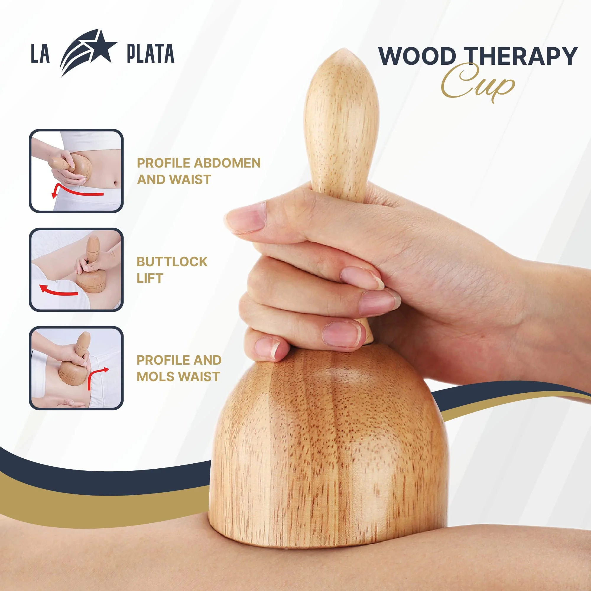 La Plata Wood Therapy Massage Tools -Lymphatic Drainage Massage- Maderoterapia Kit - Massage Body Sculpting Tools for Body Sculpting Anti-Cellulite - Image 5