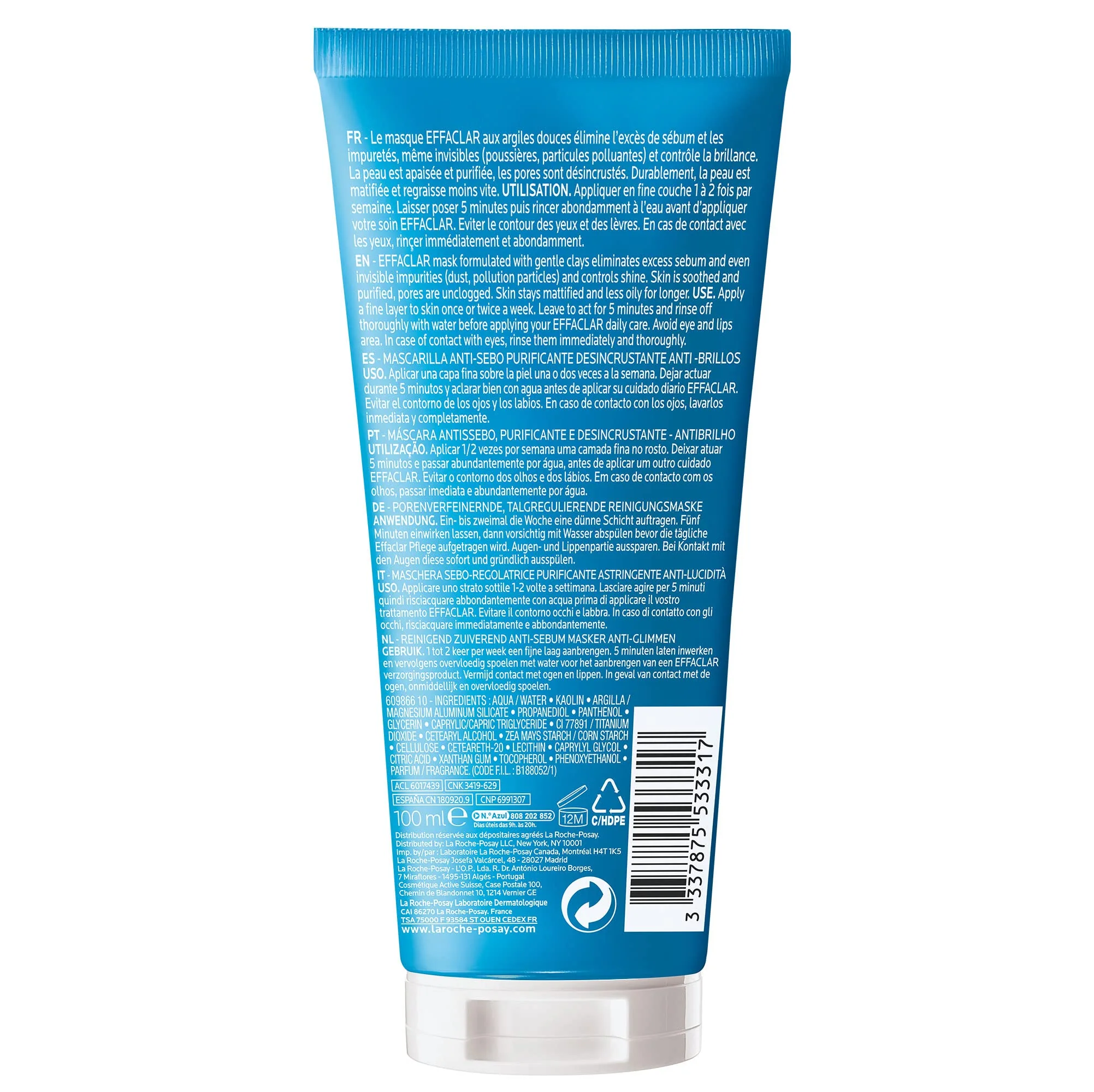 La Roche-Posay Effaclar Clarifying Clay Face Mask for Oily Skin, Unclogs Pores and Controls Shine Without Over-Drying, Packaging May Vary - Image 2