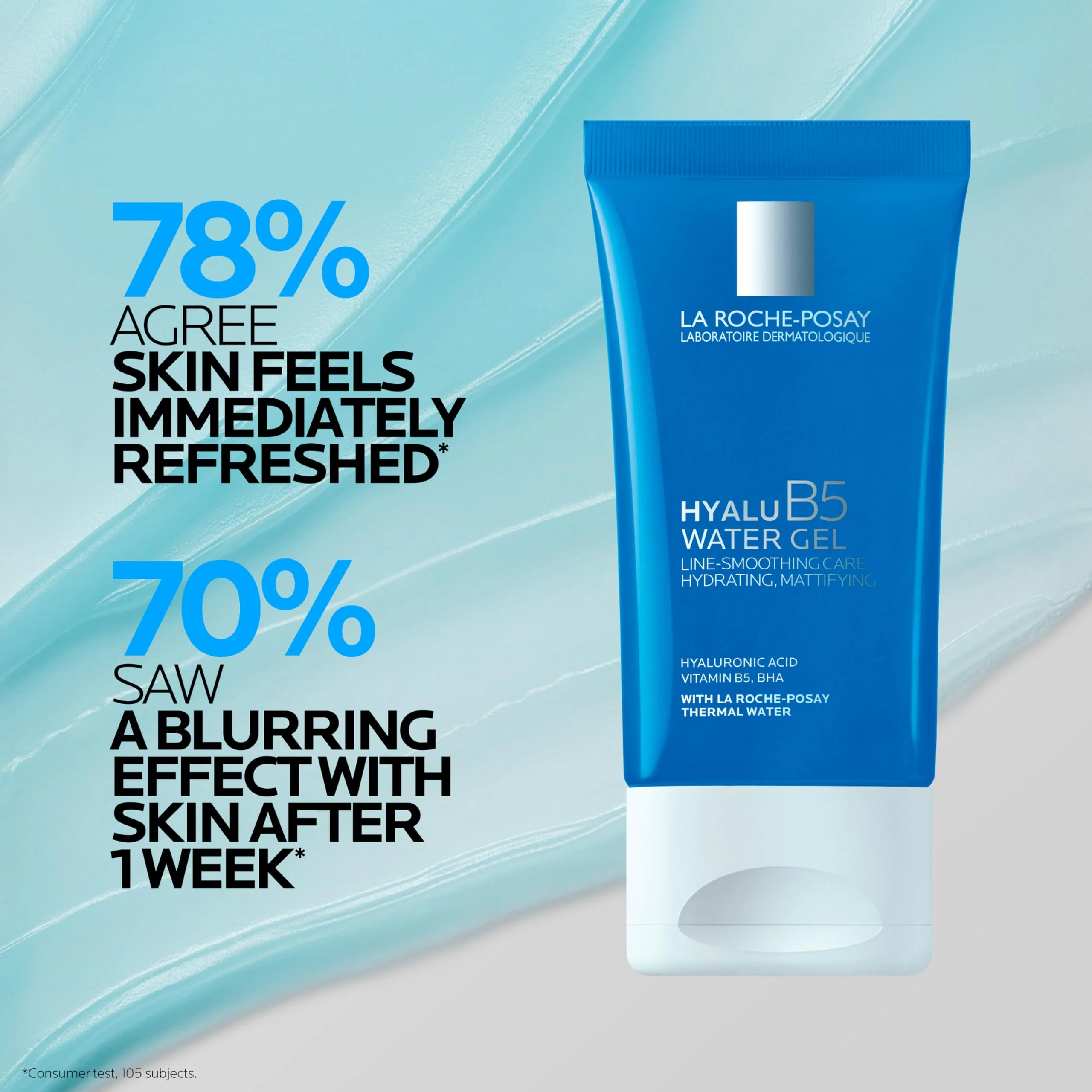 La Roche-Posay Hyalu B5 Water Gel Face Moisturizer, Hydrating Face Cream With Hyaluronic Acid, Lightweight & Non-Comedogenic, Minimizes Pores, All Skin Types & Sensitive Skin Tested, 1.35 fl oz - Image 6