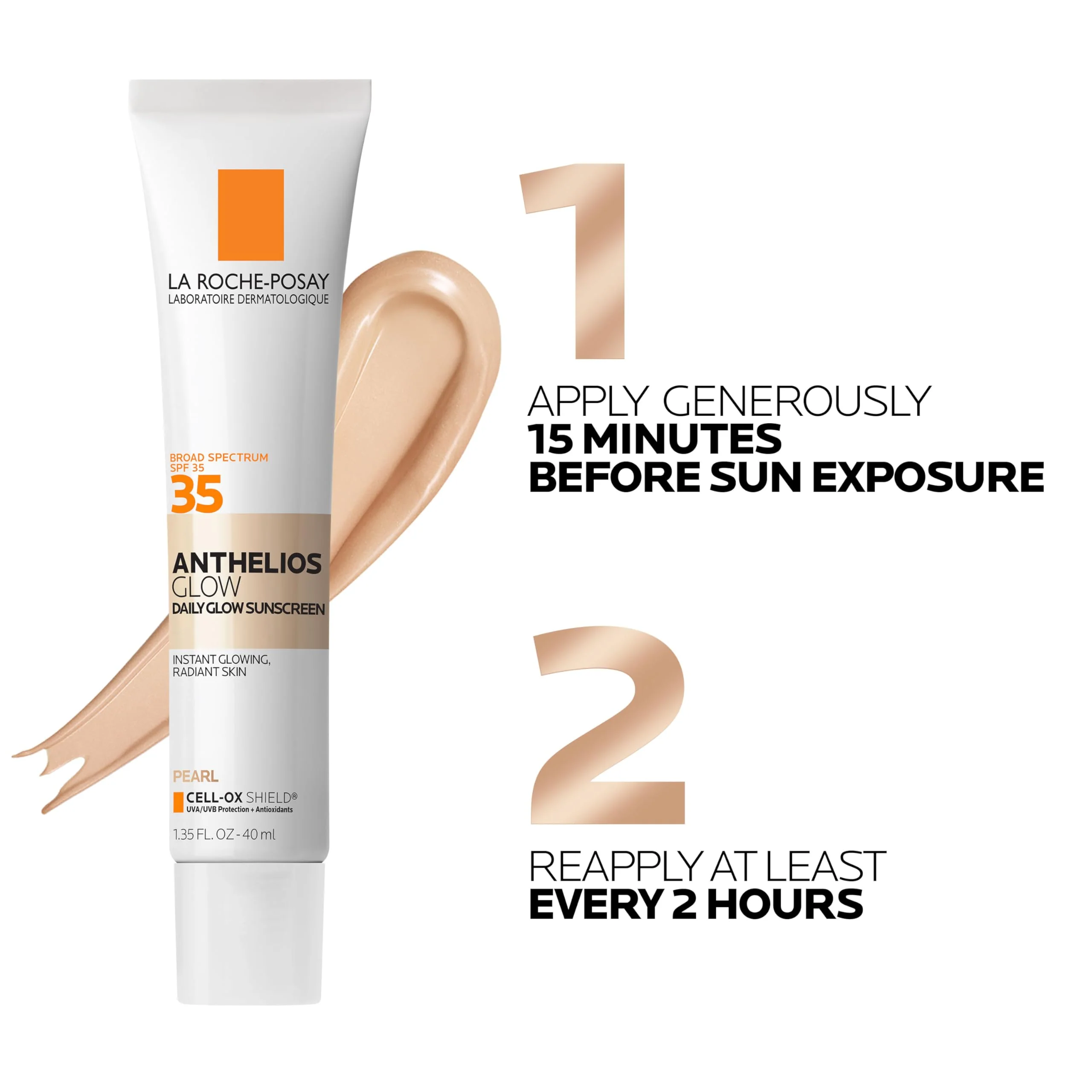 La Roche-Posay UV Glow Light Sunscreen SPF 35, Glow Sunscreen for Face, Broad Spectrum Superior Protection, Lightweight Hydrating Formula, Enhances Immediate Radiance & Delivers All-Day Glow - Image 3