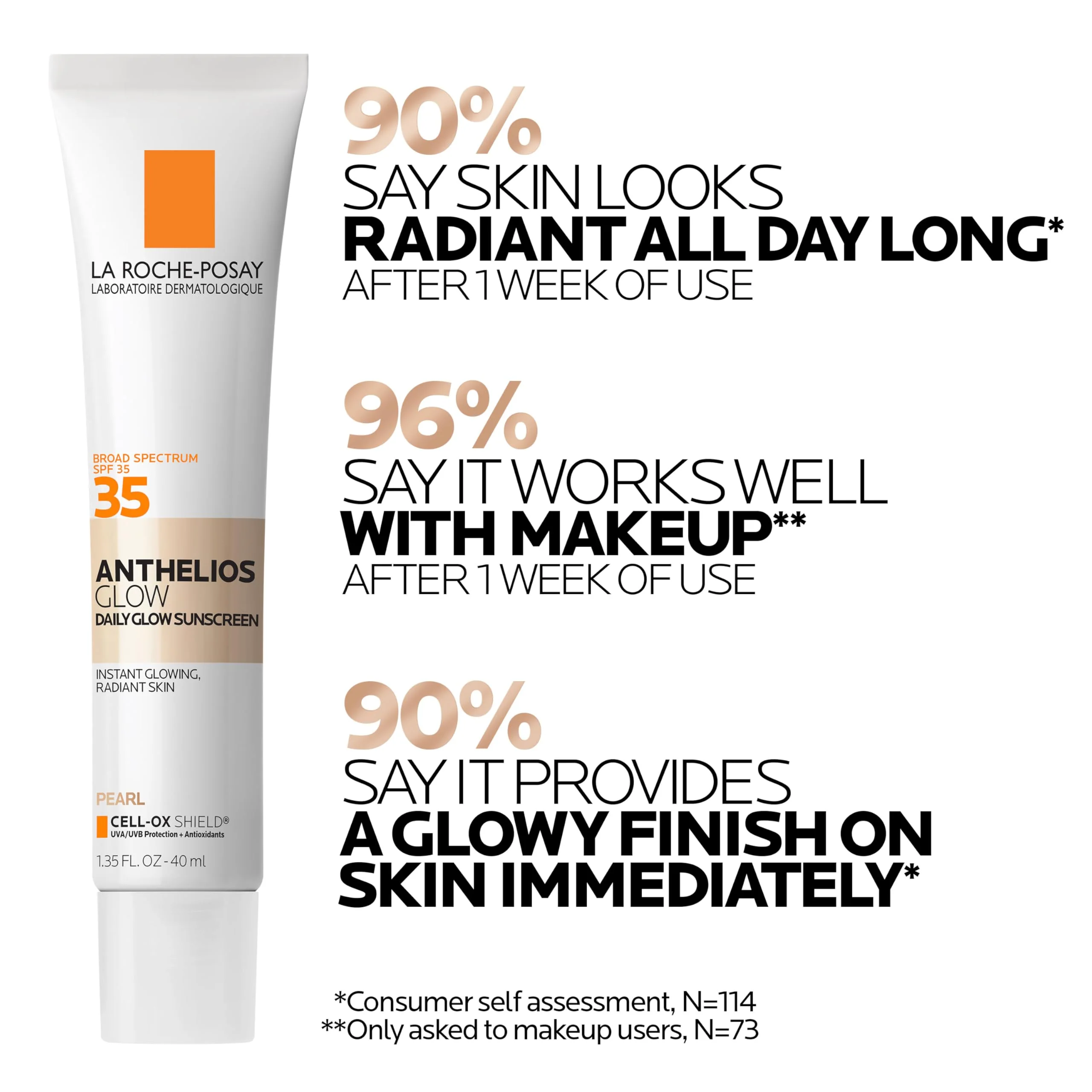 La Roche-Posay UV Glow Light Sunscreen SPF 35, Glow Sunscreen for Face, Broad Spectrum Superior Protection, Lightweight Hydrating Formula, Enhances Immediate Radiance & Delivers All-Day Glow - Image 7
