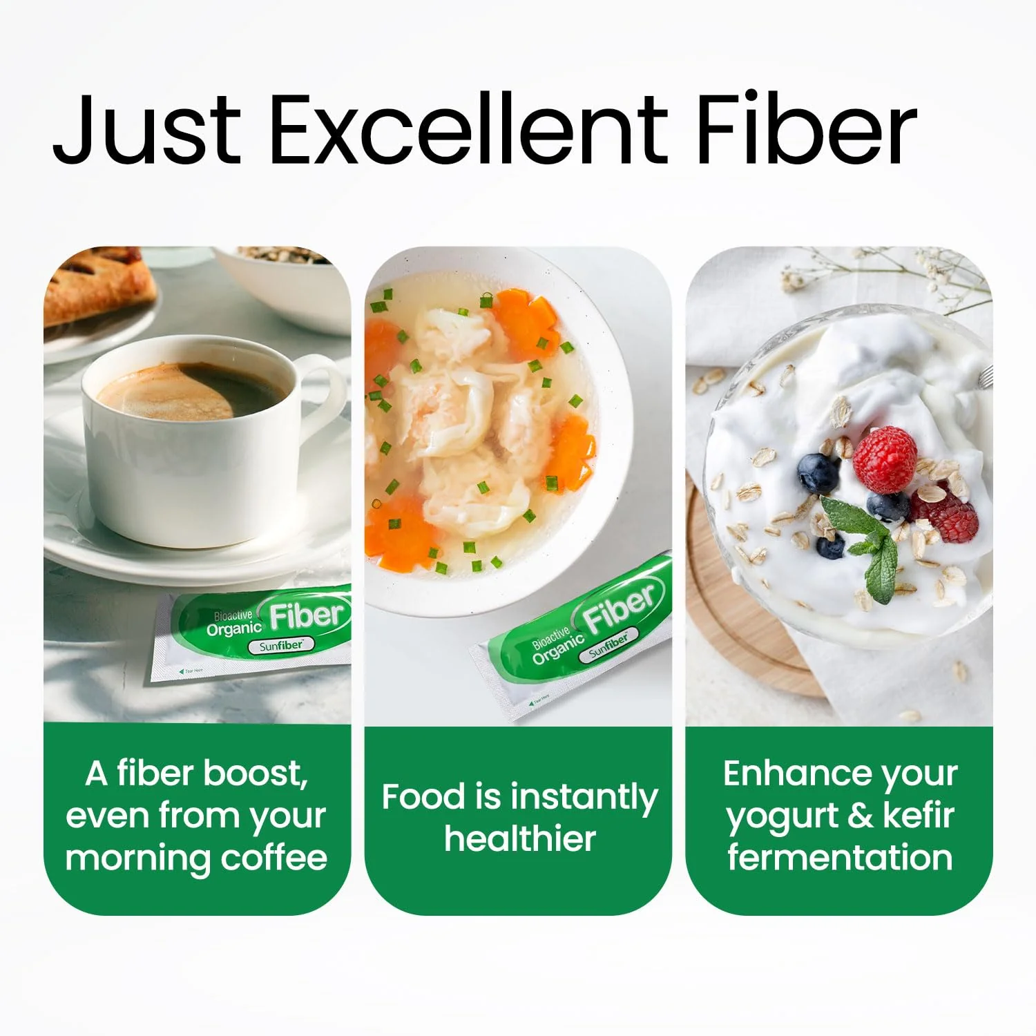 LABO Nutrition Bioactive Organic Fiber – Sunfiber PHGG Soluble Prebiotic Fiber - Digestive Regularity & Gut Health – Partially Hydrolyzed Guar Gum, Low FODMAP, Unflavored, Vegan, Non-GMO, 30 Sachetsx3 - Image 5